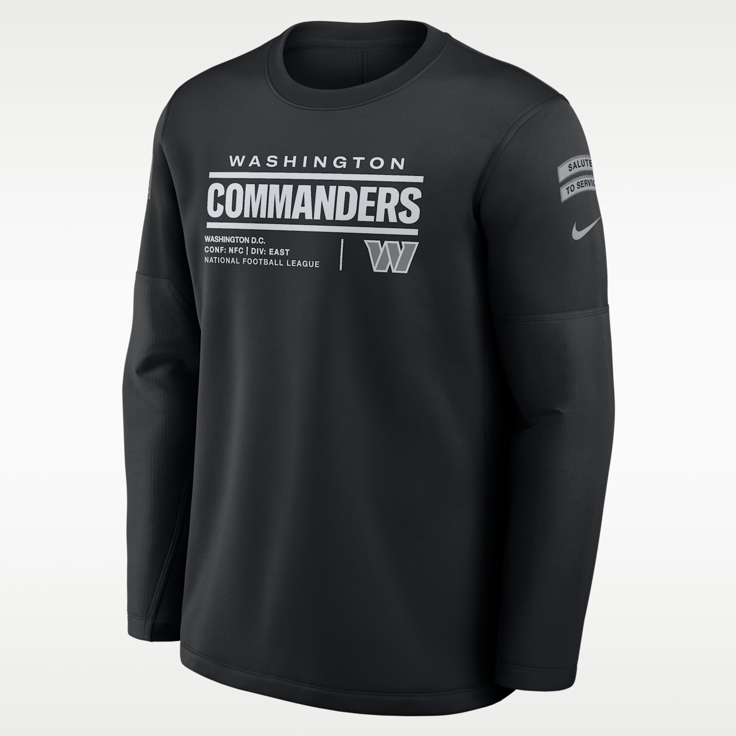 Мужской свитшот Nike Washington Commanders Salute to Service Sideline Coaches NFL, цвет: Чёрный — фото 1