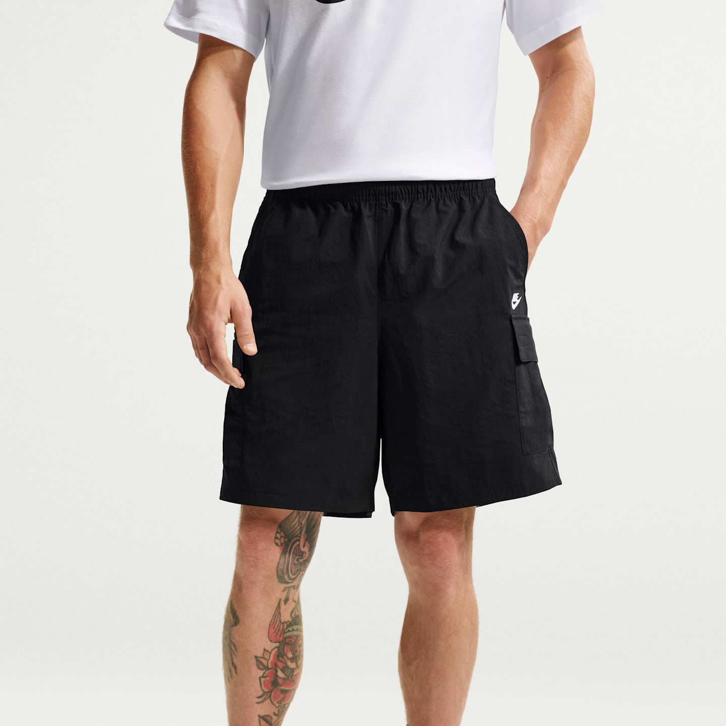 Мужские шорты Nike Sportswear Club Utility, цвет: Чёрный / Белый — фото 2