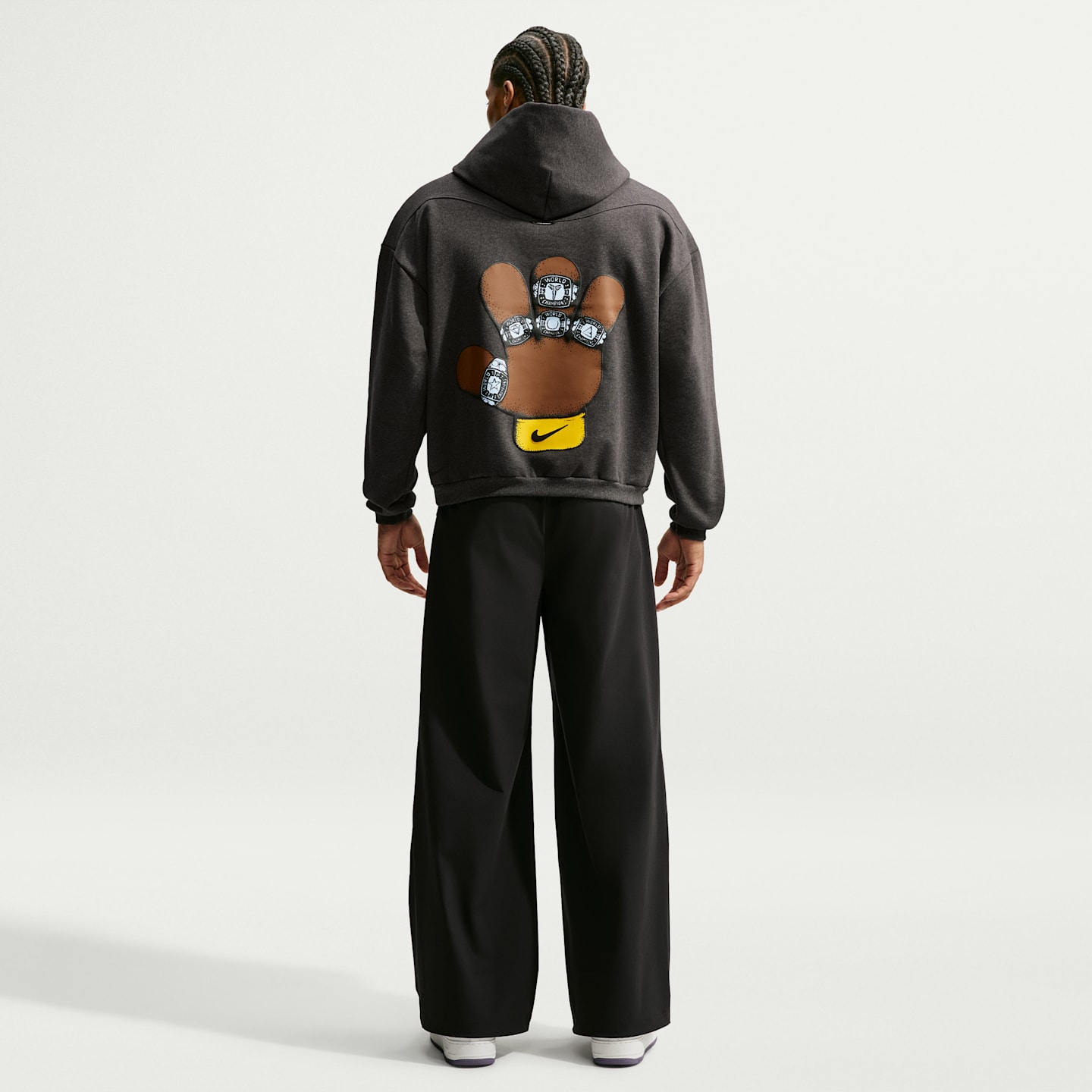 Мужское баскетбольное худи Nike Kobe Standard Issue Therma-FIT, цвет: Чёрный меланжевый / Чёрный — фото 5