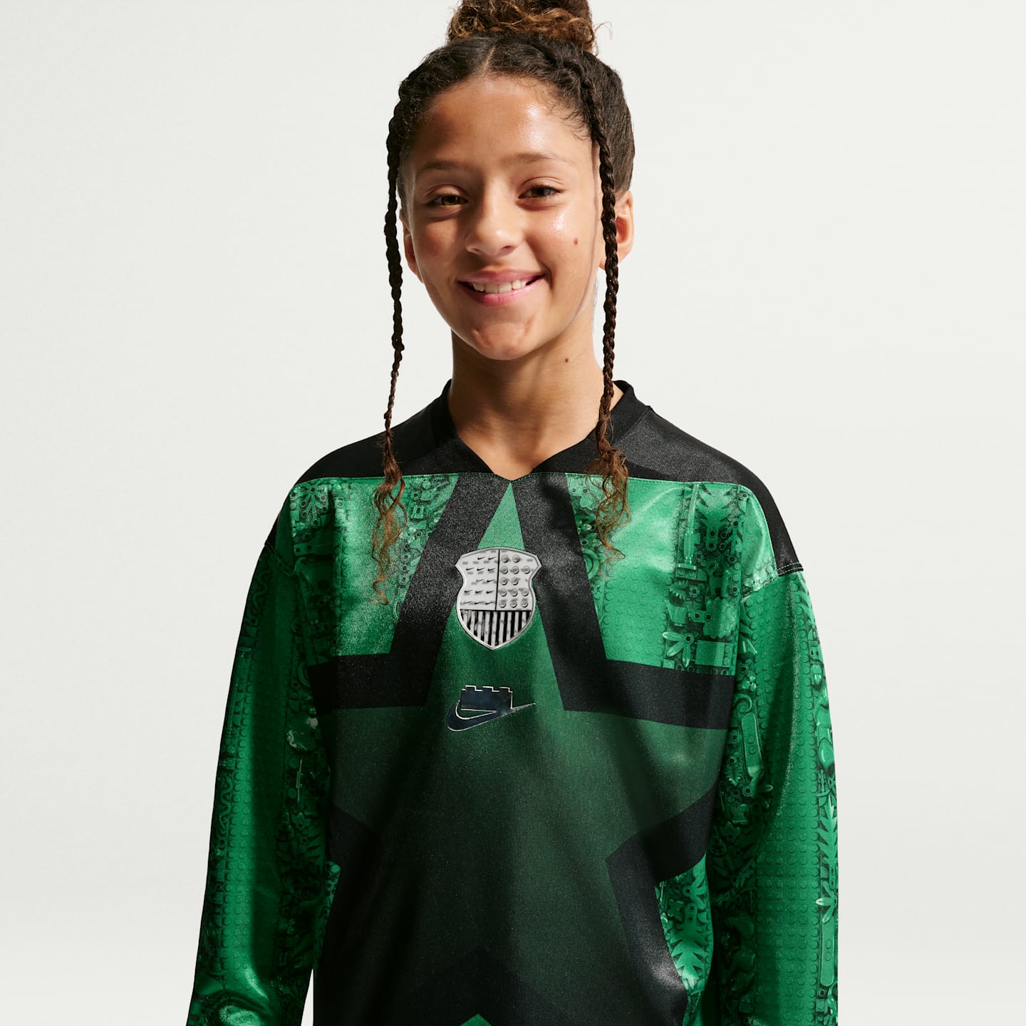 Детский топ Nike x LEGO® Collection Goalkeeper Jersey, цвет: Чёрный — фото 2