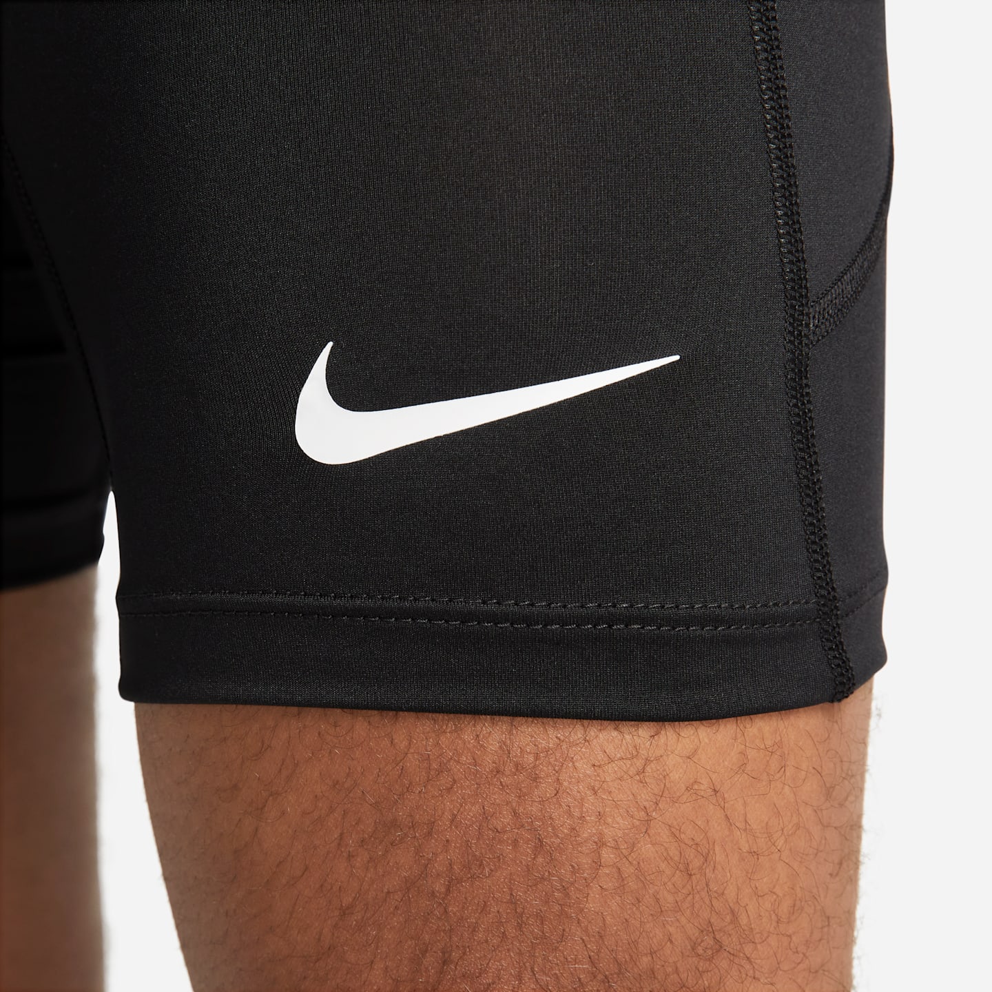Мужские длинные шорты для фитнеса Nike Pro Dri-FIT, цвет: Чёрный / Белый — фото 5