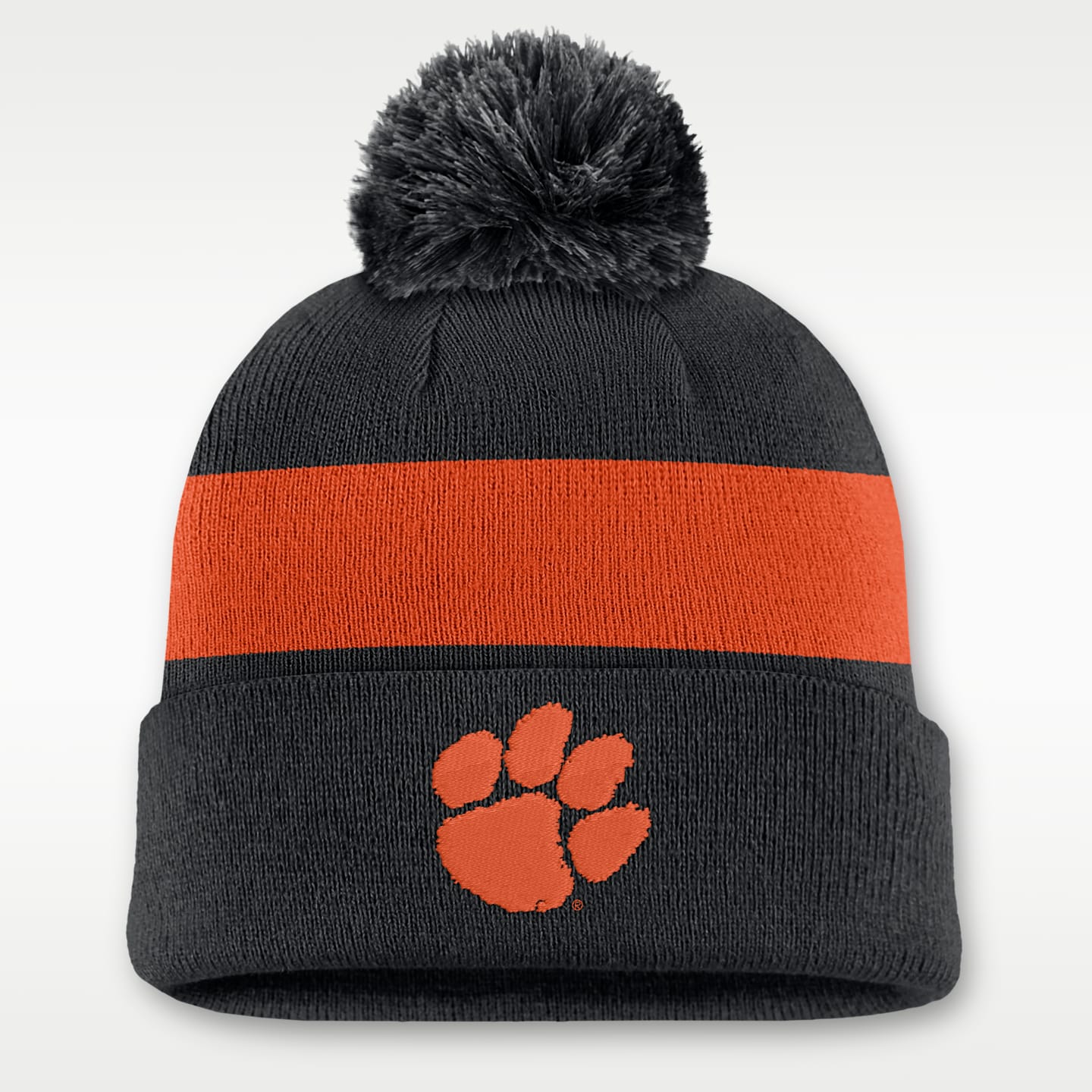 Мужская шапка-бини с отворотом Nike Clemson Peak College, цвет: Чёрный — фото 1