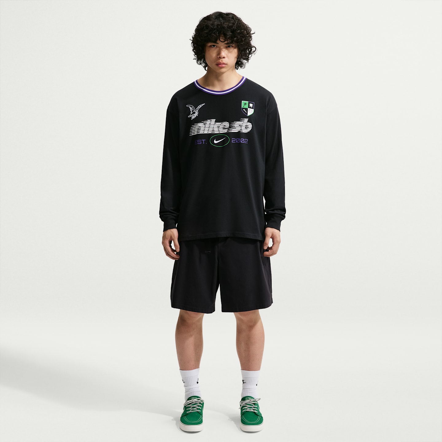 Футболка для скейтбординга Nike SB с длинным рукавом, цвет: Чёрный — фото 4