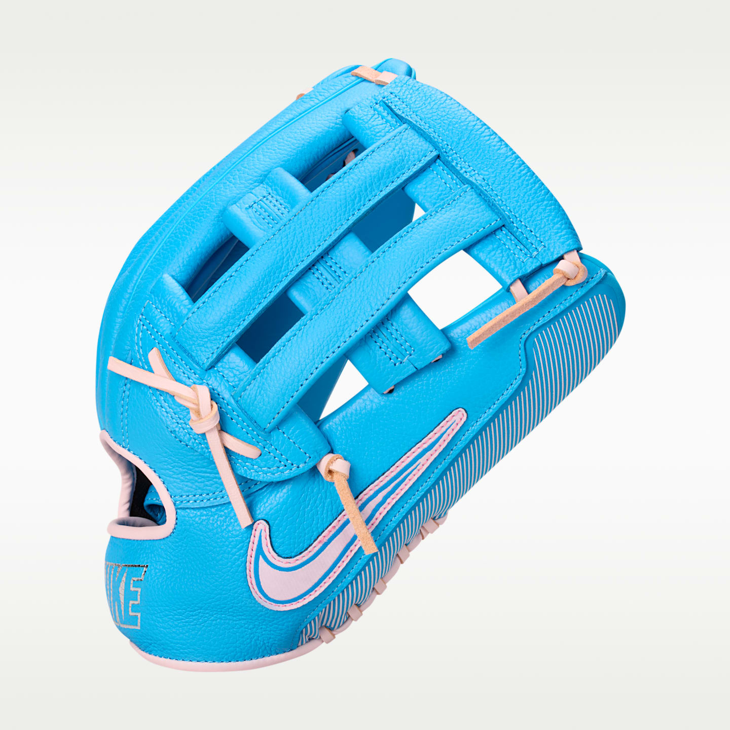 Бейсбольная перчатка Nike Vapor H-Web для правши, цвет: Синий сияющий / Розовый — фото 5