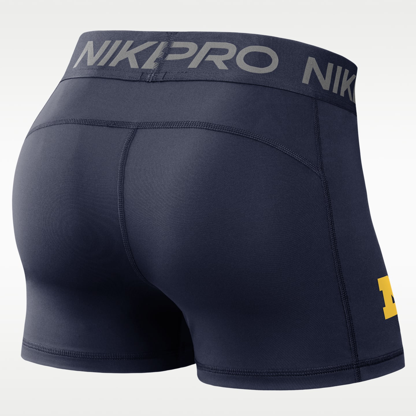 Женские шорты со средней посадкой Nike Dri-FIT College Michigan Pro, цвет: Тёмно-синий — фото 2