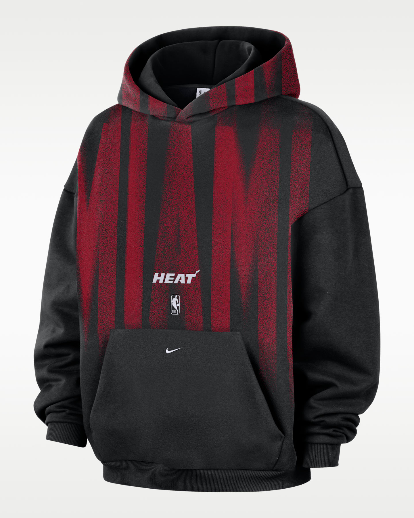 Мужское худи Nike Miami Heat Standard Issue Therma-FIT Fleece Basketball, цвет: Чёрный / Белый — фото 4