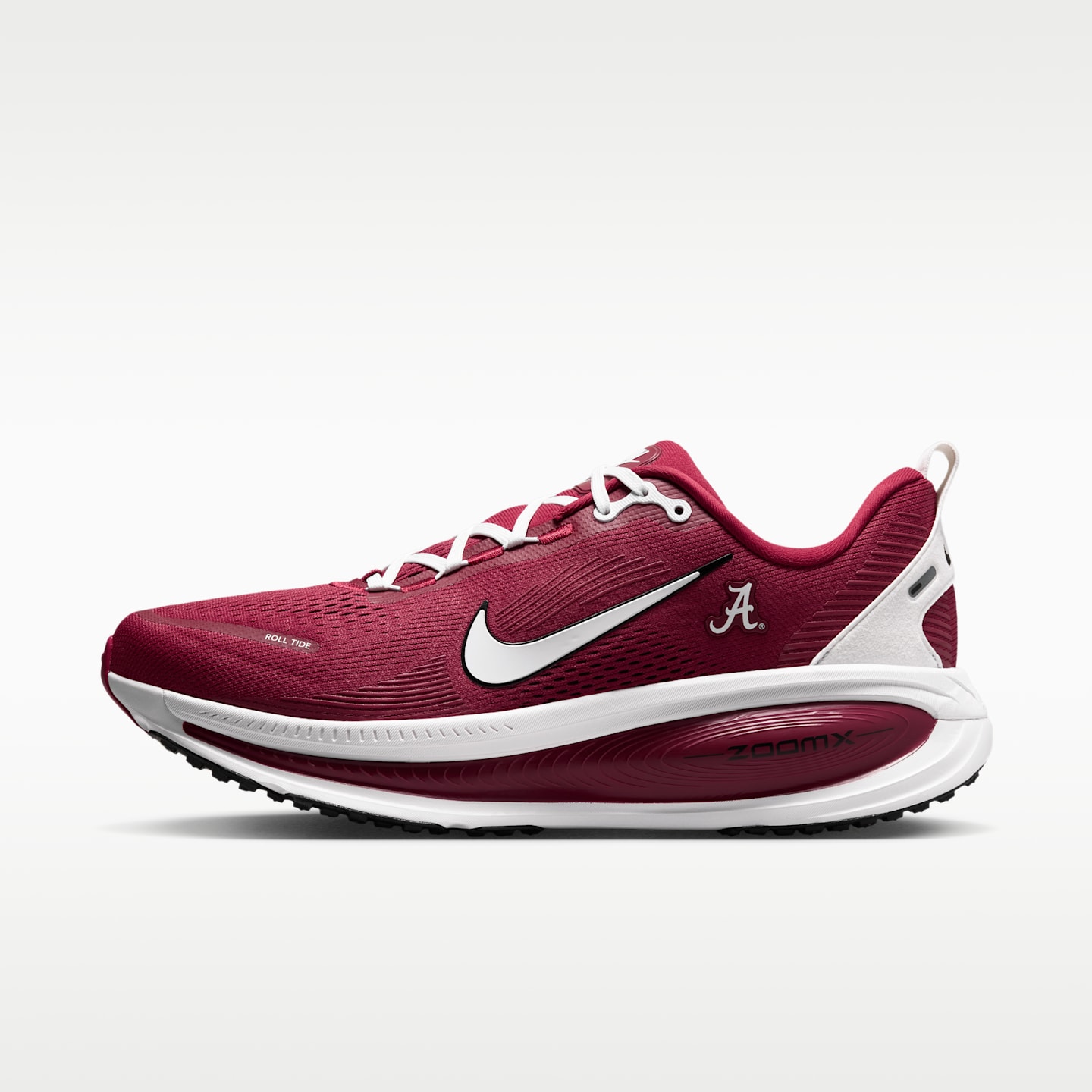 Мужские кроссовки Nike College Vomero 18 (Alabama) Road Running, цвет: Малиновый / Чёрный — фото 1