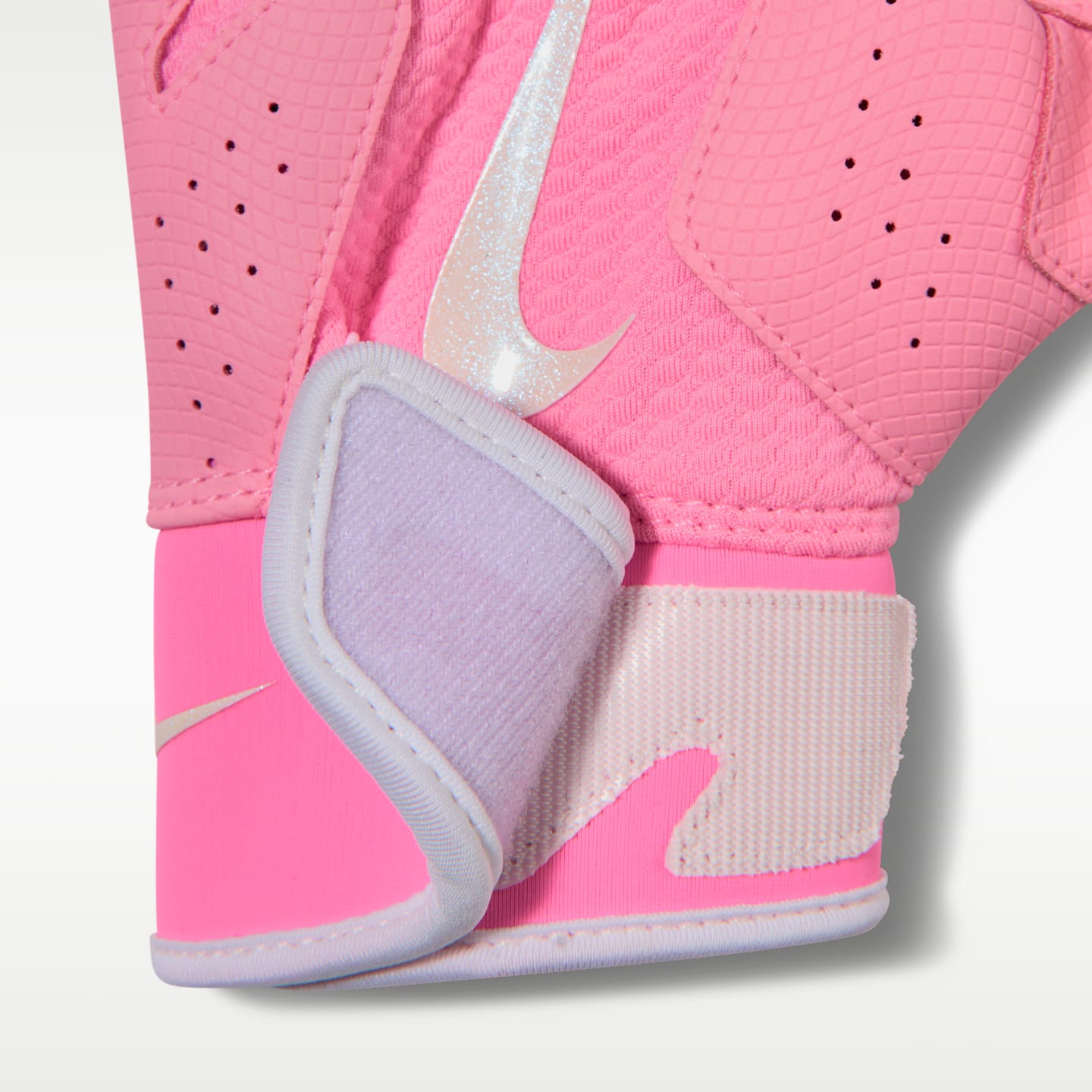 Детские перчатки Nike Hyperdiamond 4.0 Softball Batting (1 Pair), цвет: Розовый / Белый — фото 3