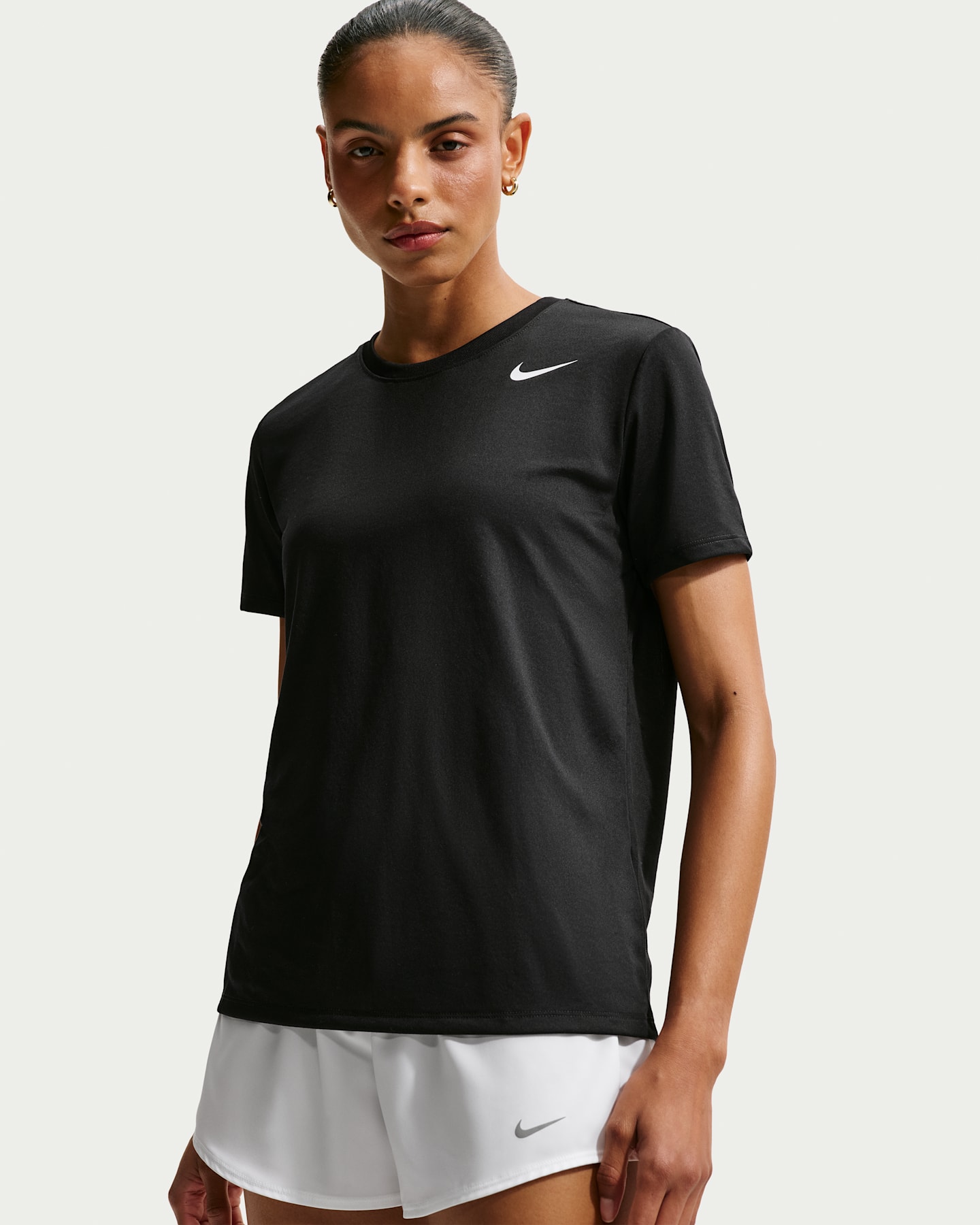 Женская футболка Nike Dri-FIT, цвет: Чёрный / Белый — фото 6