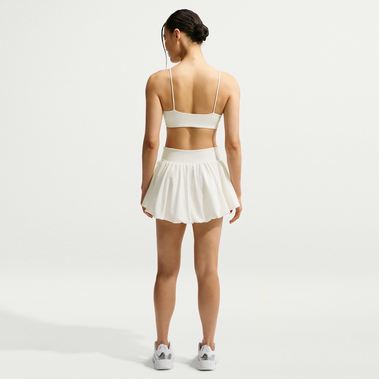 Женская юбка-баллон Nike One Dri-FIT 2-в-1, цвет: Молочный / Чёрный — фото 5