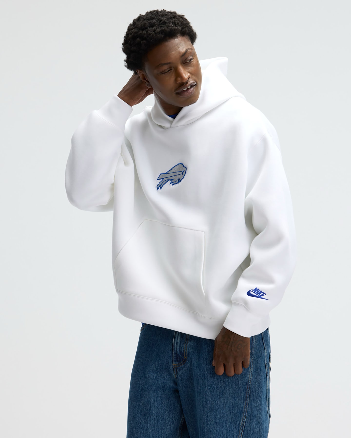 Мужское худи Nike Buffalo Bills Rivalries Collection Oversized Tech Fleece NFL, цвет: Белый — фото 11