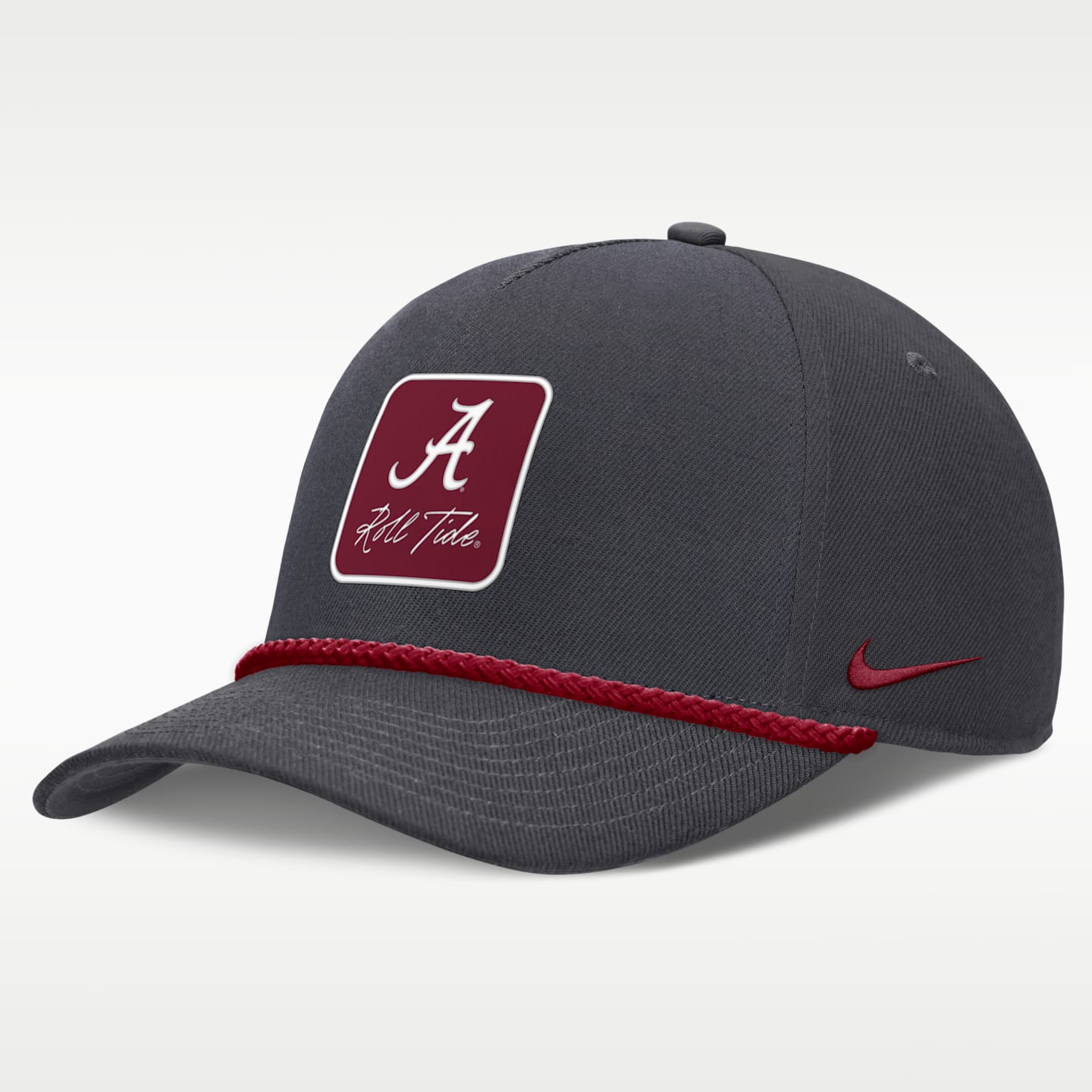 Мужская регулируемая кепка Nike Alabama Legacy Letter Rise Dri-FIT College A-Frame, цвет: Антрацитовый — фото 1