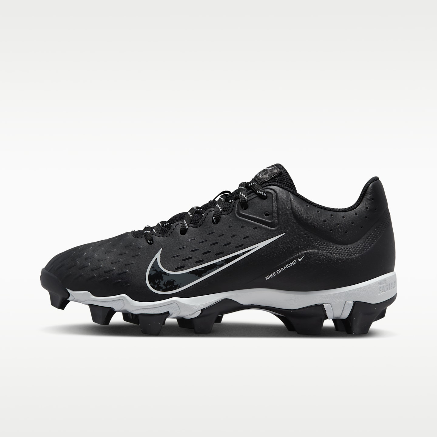 Женские бутсы Nike Hyperdiamond 4 Keystone Softball Cleats, цвет: Чёрный / Чистый платиновый — фото 1