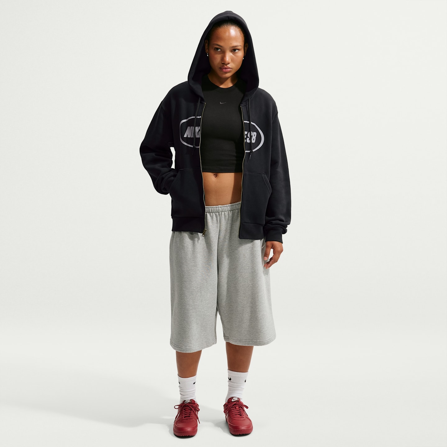 Мужское худи Nike SB Fleece Full-Zip Skate, цвет: Чёрный — фото 6