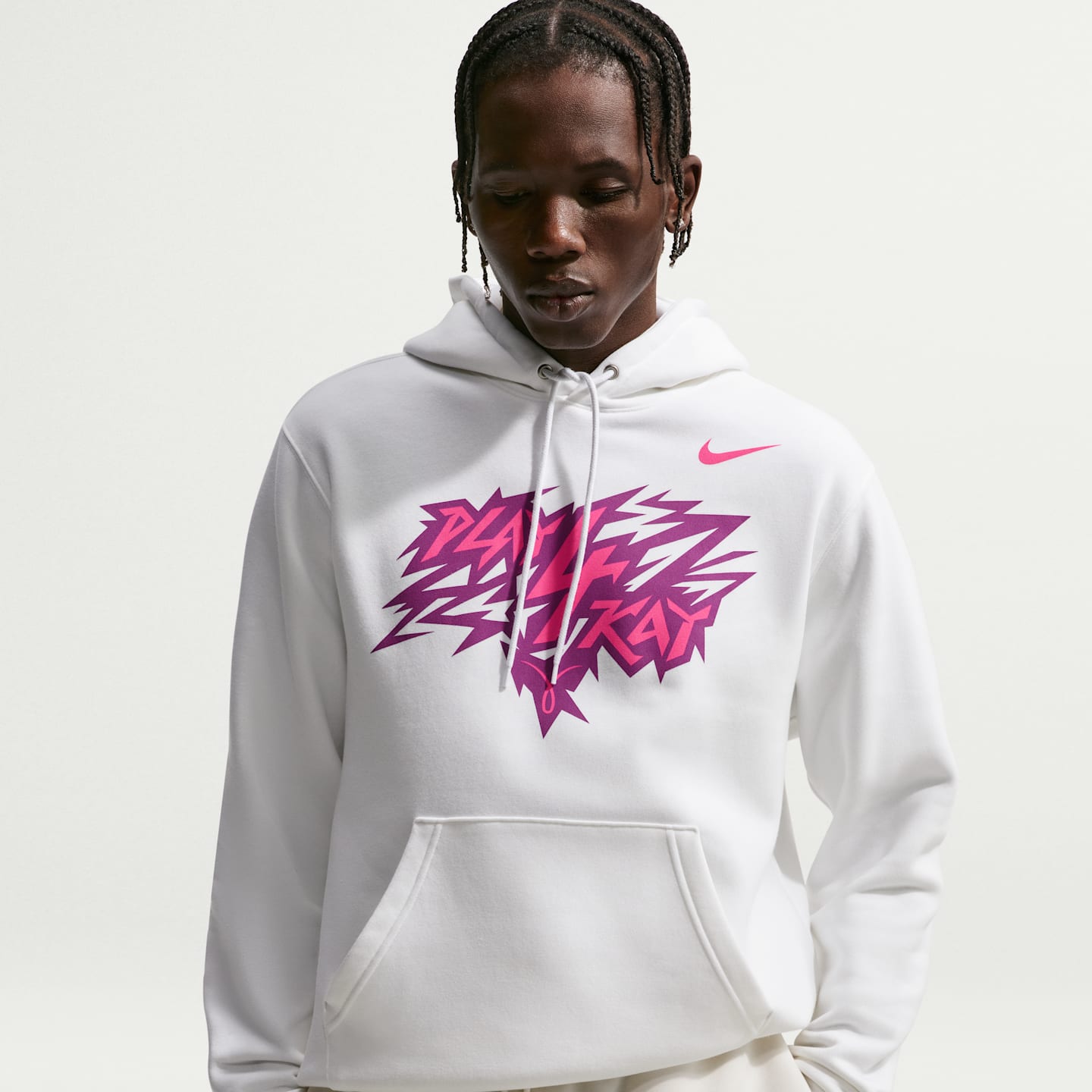 Мужское худи Nike "Play4Kay" Collection Club Fleece, цвет: Белый — фото 1
