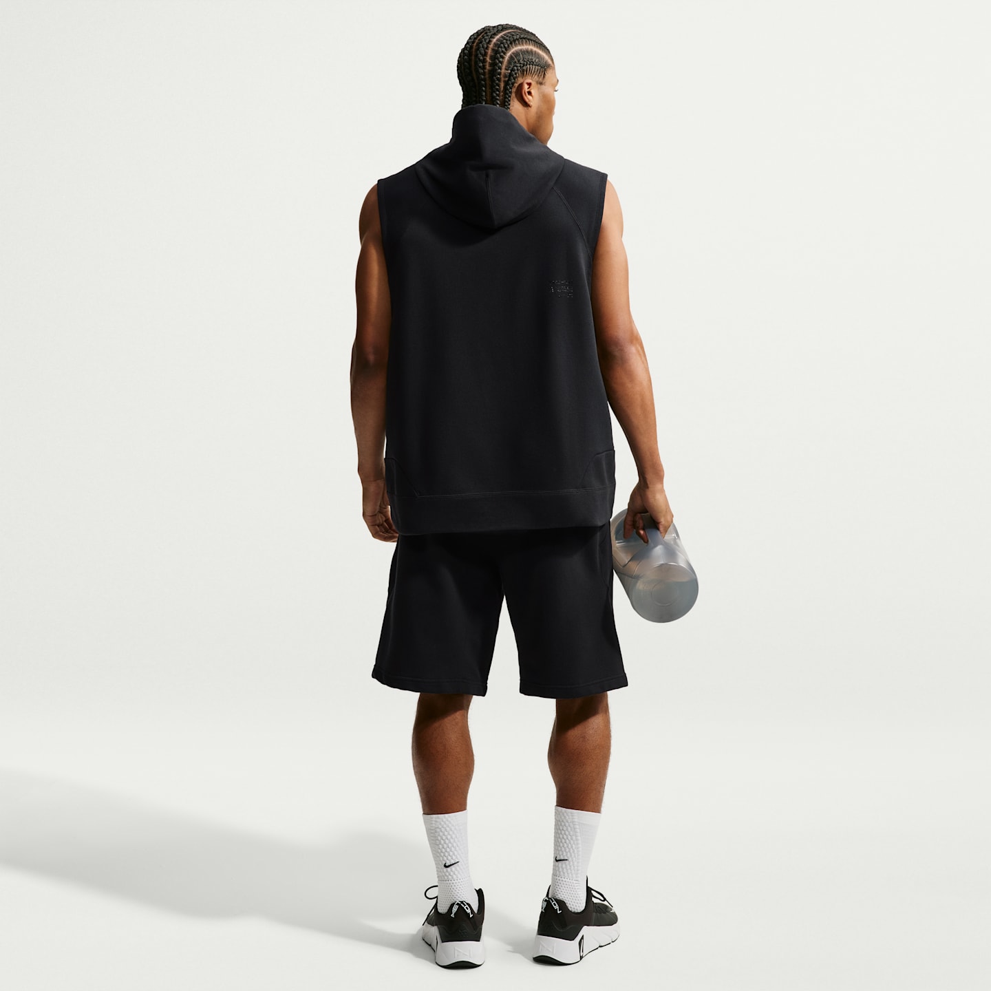 Мужское худи Nike N.A.C. Dri-FIT Fleece Sleeveless Training, цвет: Чёрный — фото 5