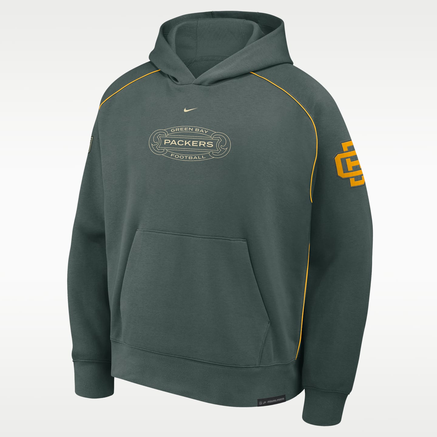 Мужское худи Nike Green Bay Packers Rivalries Collection Air NFL Pullover, цвет: Винтажный зелёный — фото 1
