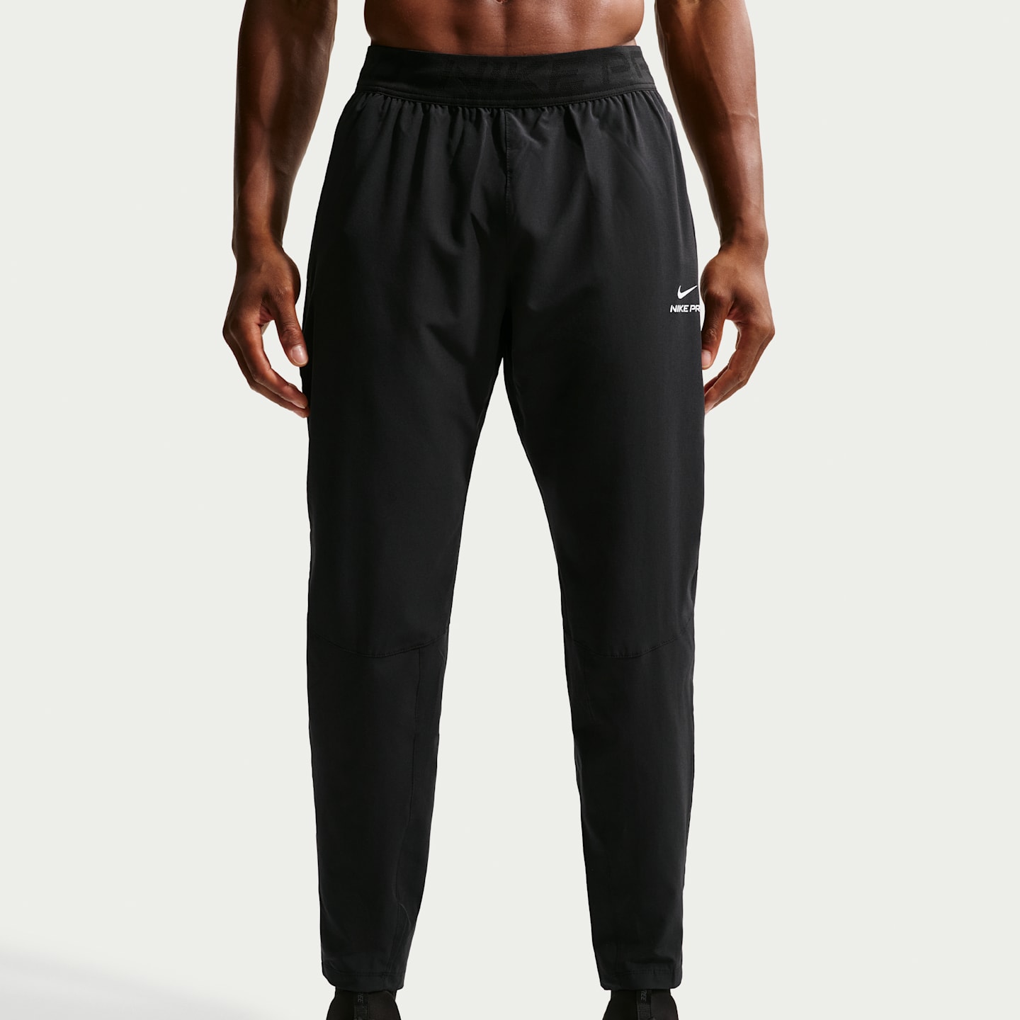 Мужские тренировочные брюки Nike Pro Dri-FIT, цвет: Чёрный / Белый — фото 2