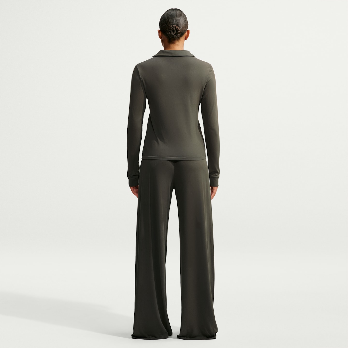 Женский топ NikeSKIMS Stretch Knit Long-Sleeve Polo, цвет: Экрю — фото 5