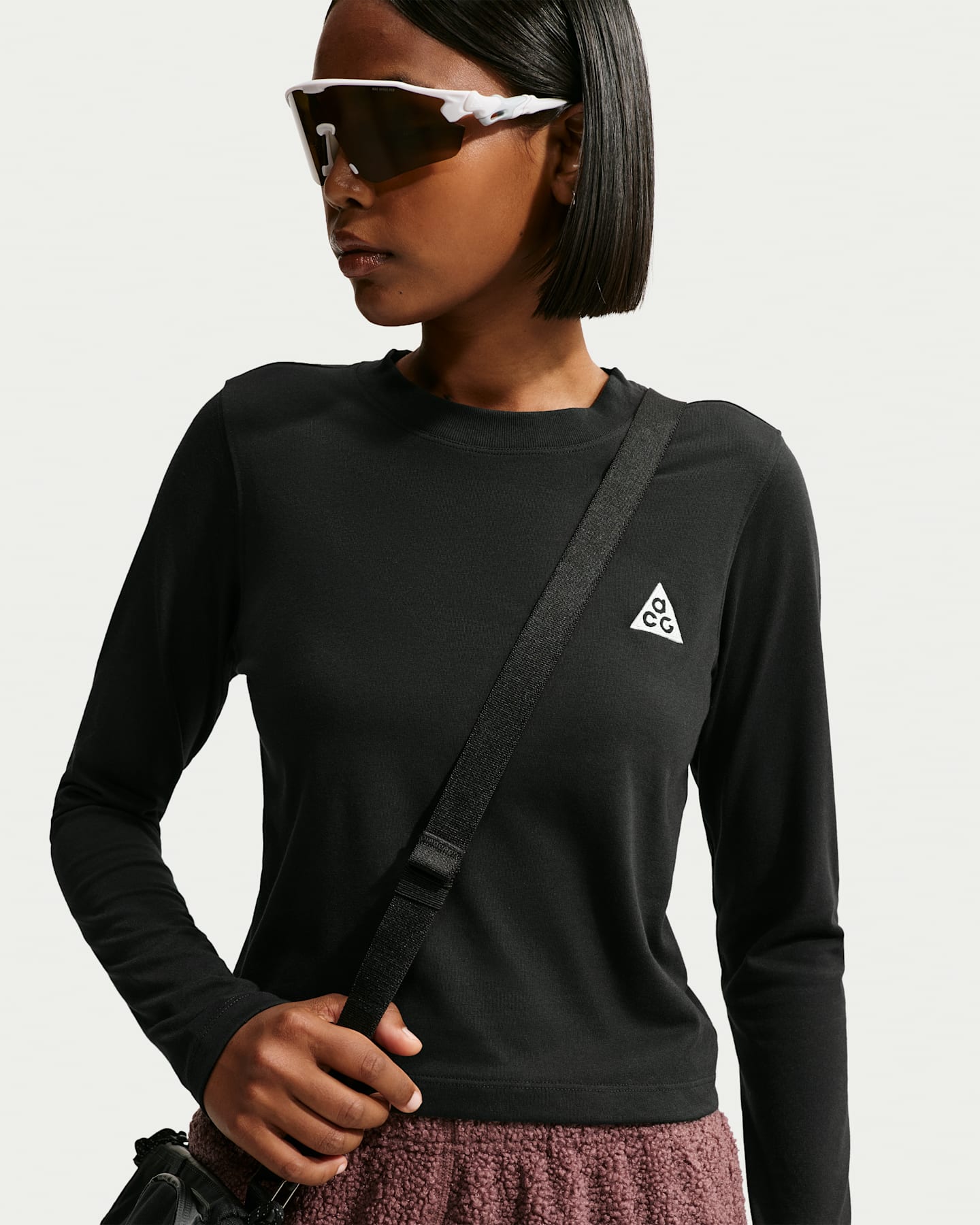 Женский топ Nike ACG Dri-FIT Long-Sleeve Top, цвет: Чёрный / Снежный белый — фото 6