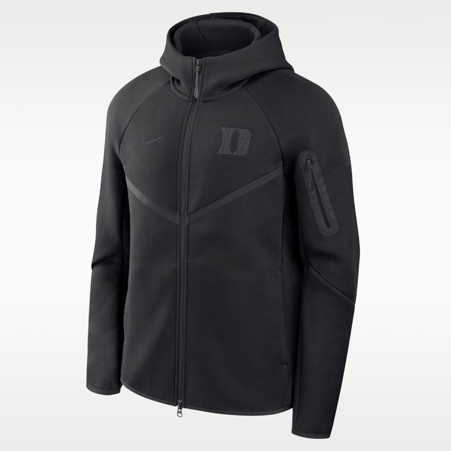 Мужская куртка с капюшоном на молнии Nike Duke Tech Fleece, цвет: Чёрный — фото 1