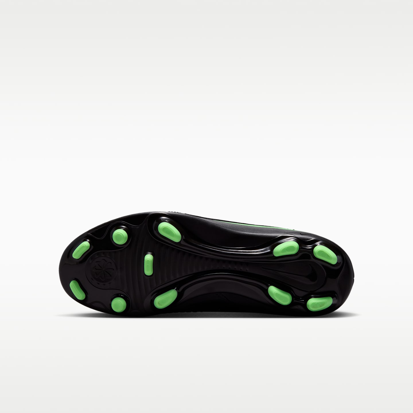 Детские бутсы Nike Jr. Phantom 6 High Club Multi-Ground Soccer Cleats, цвет: Чёрный / Зелёный — фото 2