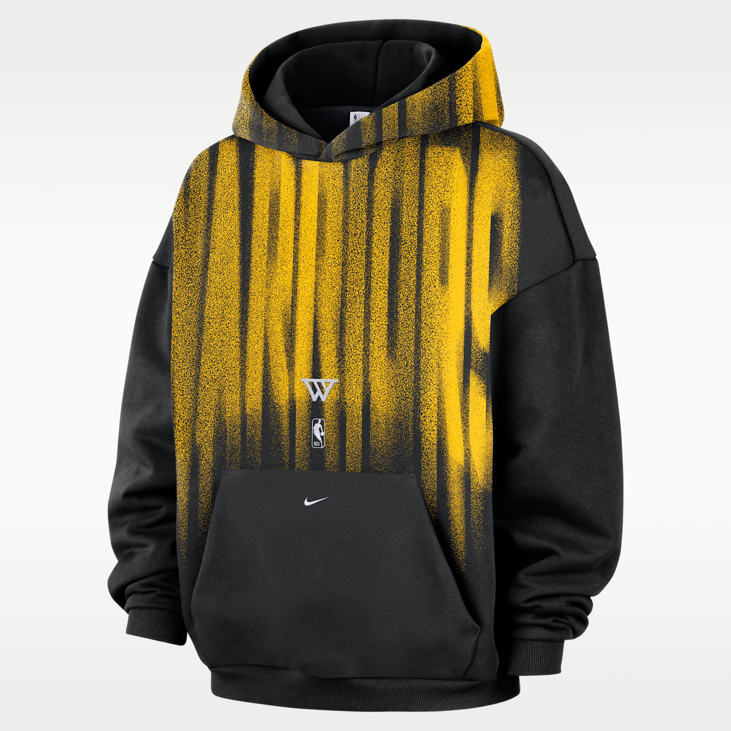 Мужское худи Nike Golden State Warriors Standard Issue Fleece Basketball, цвет: Чёрный / Белый — фото 1