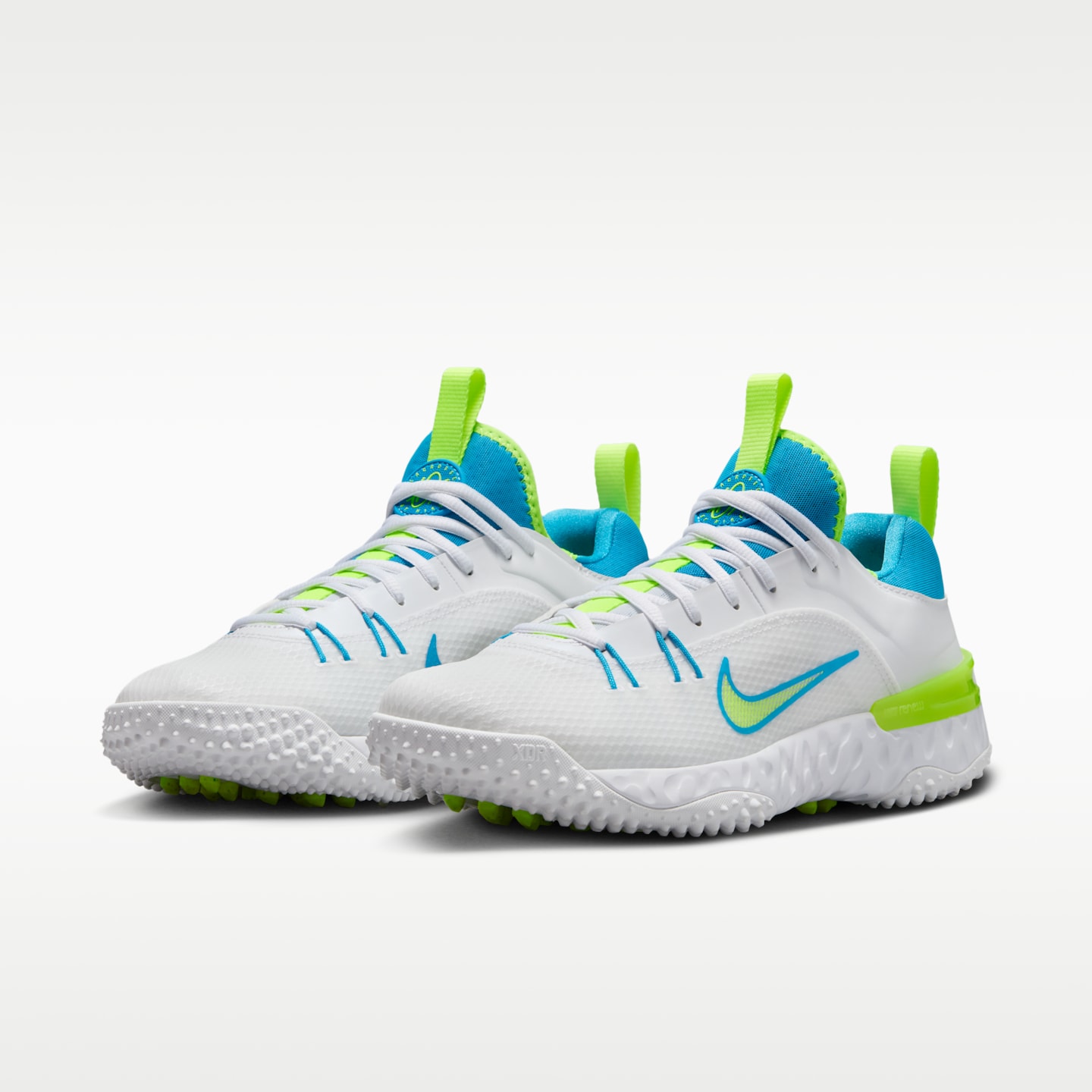 Женские кроссовки Nike Huarache 9 Elite TF LAX SE Lacrosse, цвет: Белый / Кислотно-жёлтый — фото 5