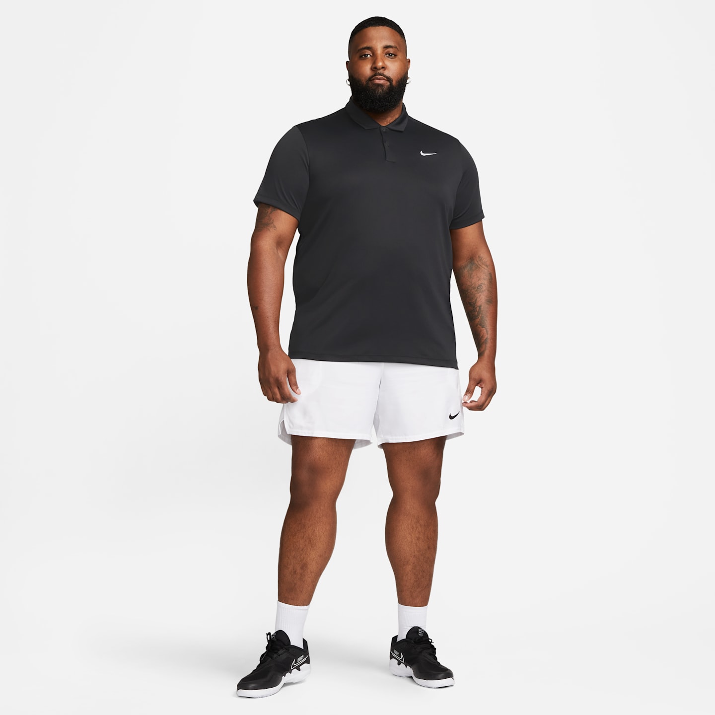 Мужское поло Nike NikeCourt Dri-FIT Tennis Polo, цвет: Чёрный / Белый — фото 10
