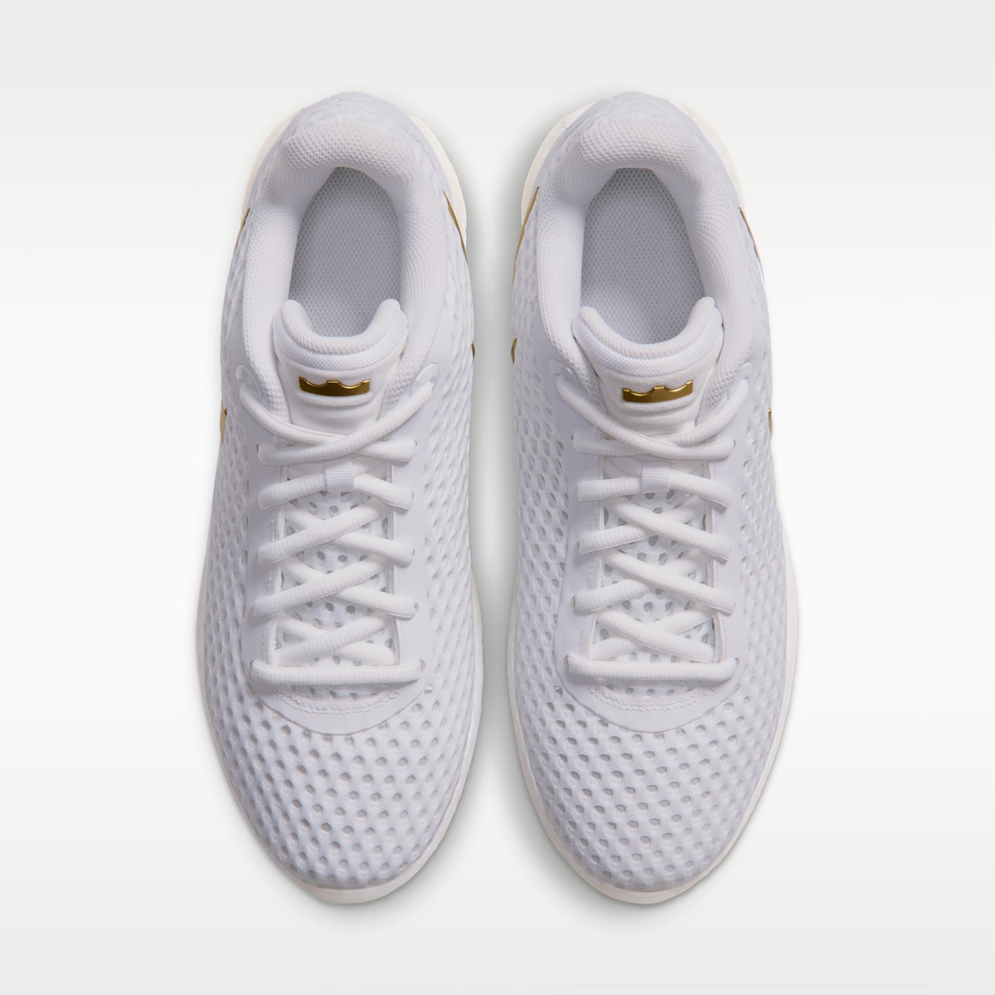 Баскетбольные кроссовки Nike LeBron Witness X, цвет: Белый / Металлик золотой — фото 4