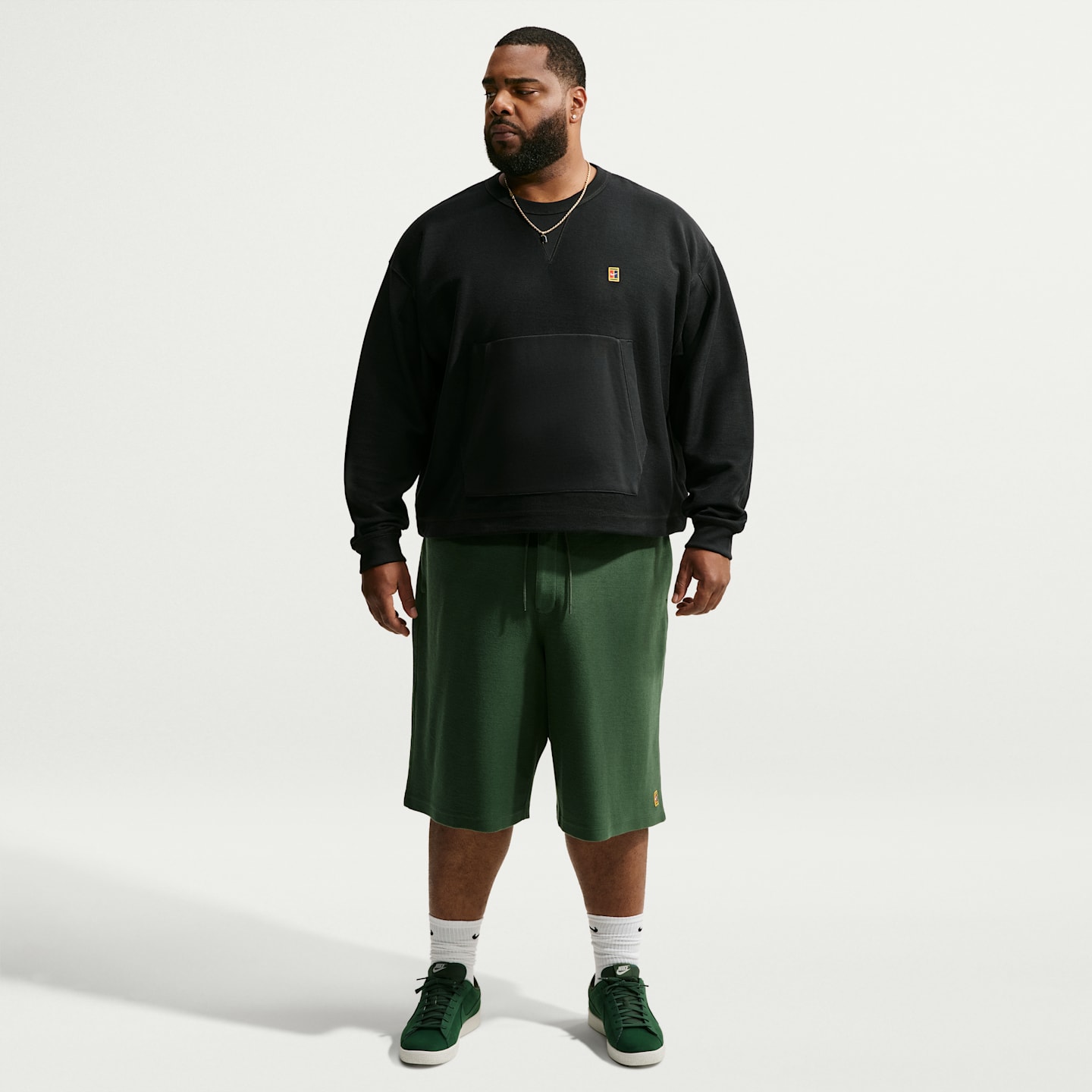 Мужской свитшот Nike Club Rules из махрового трикотажа, цвет: Чёрный / Молочный — фото 10