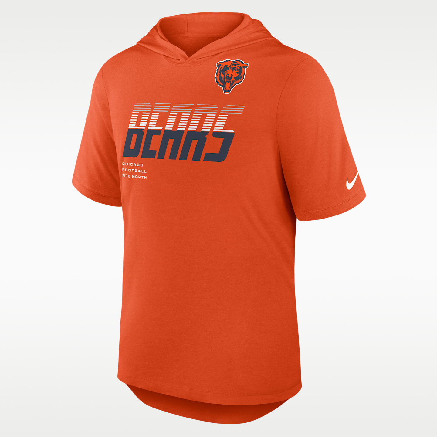Мужская футболка с капюшоном Nike Chicago Bears Dri-FIT NFL, цвет: Оранжевый — фото 1