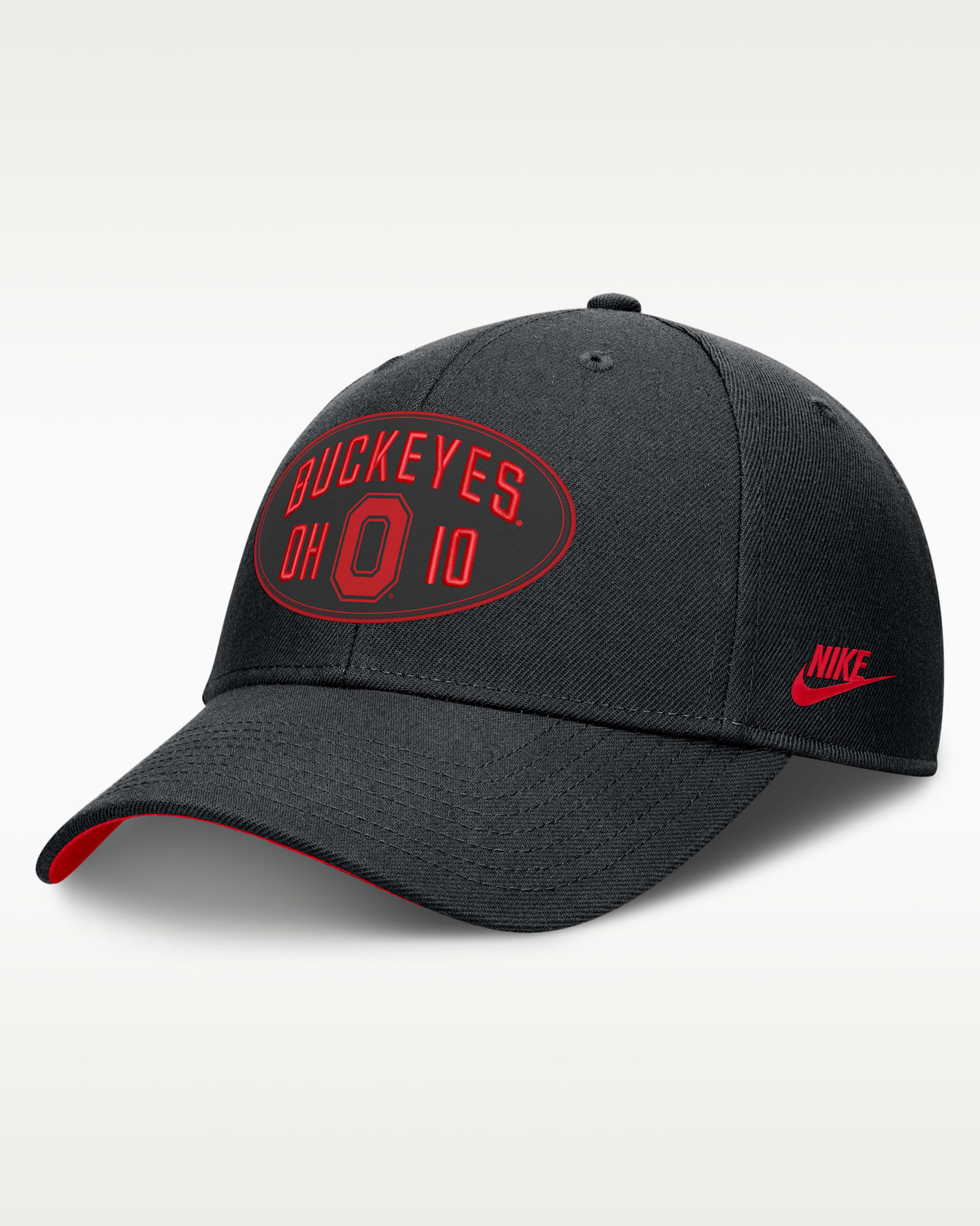 Мужская бейсболка Nike Ohio State Legacy Letter & Location Rise Dri-FIT регулируемая, цвет: Чёрный / Красный — фото 3