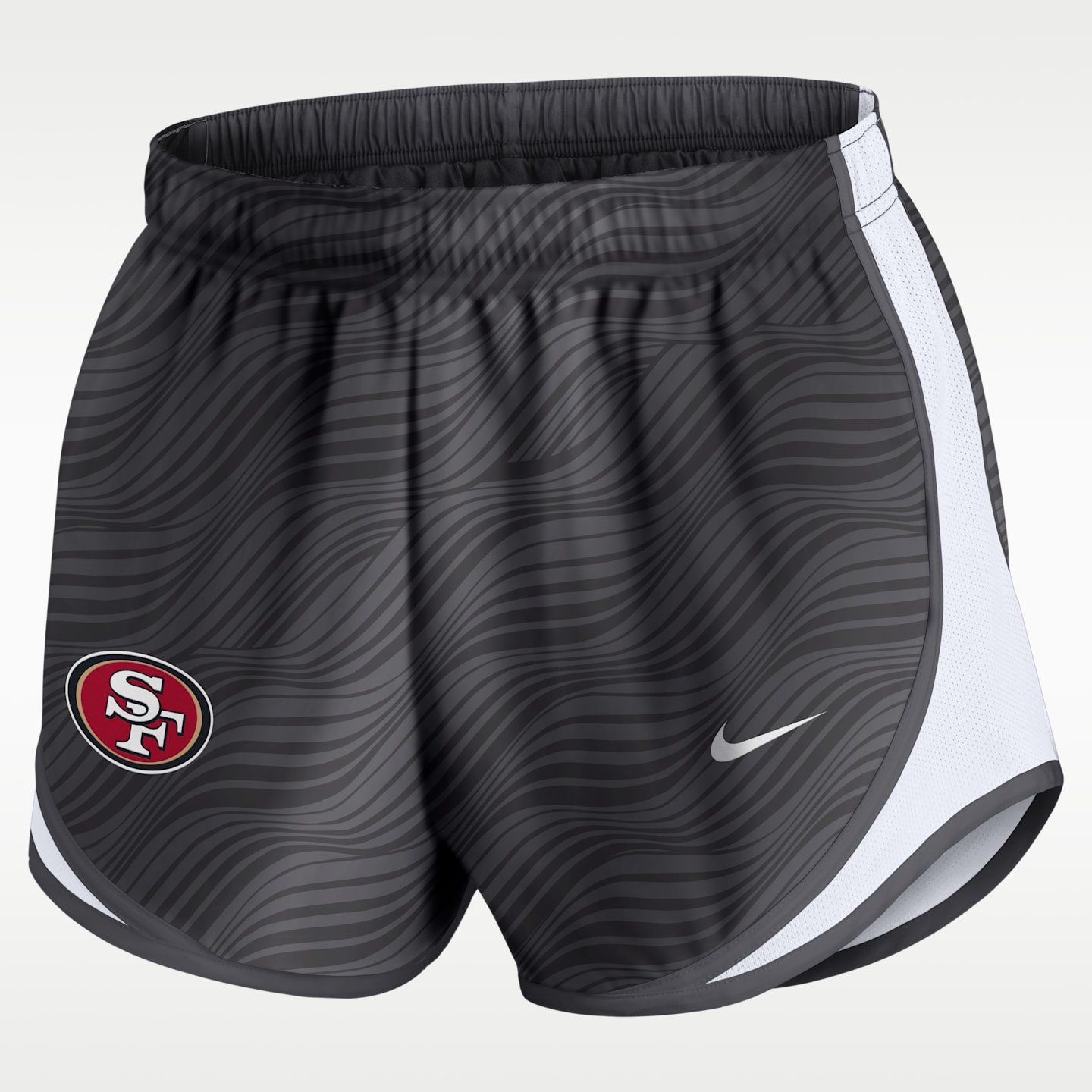 Женские шорты Nike San Francisco 49ers Tempo Dri-FIT NFL, цвет: Антрацитовый / Белый — фото 1