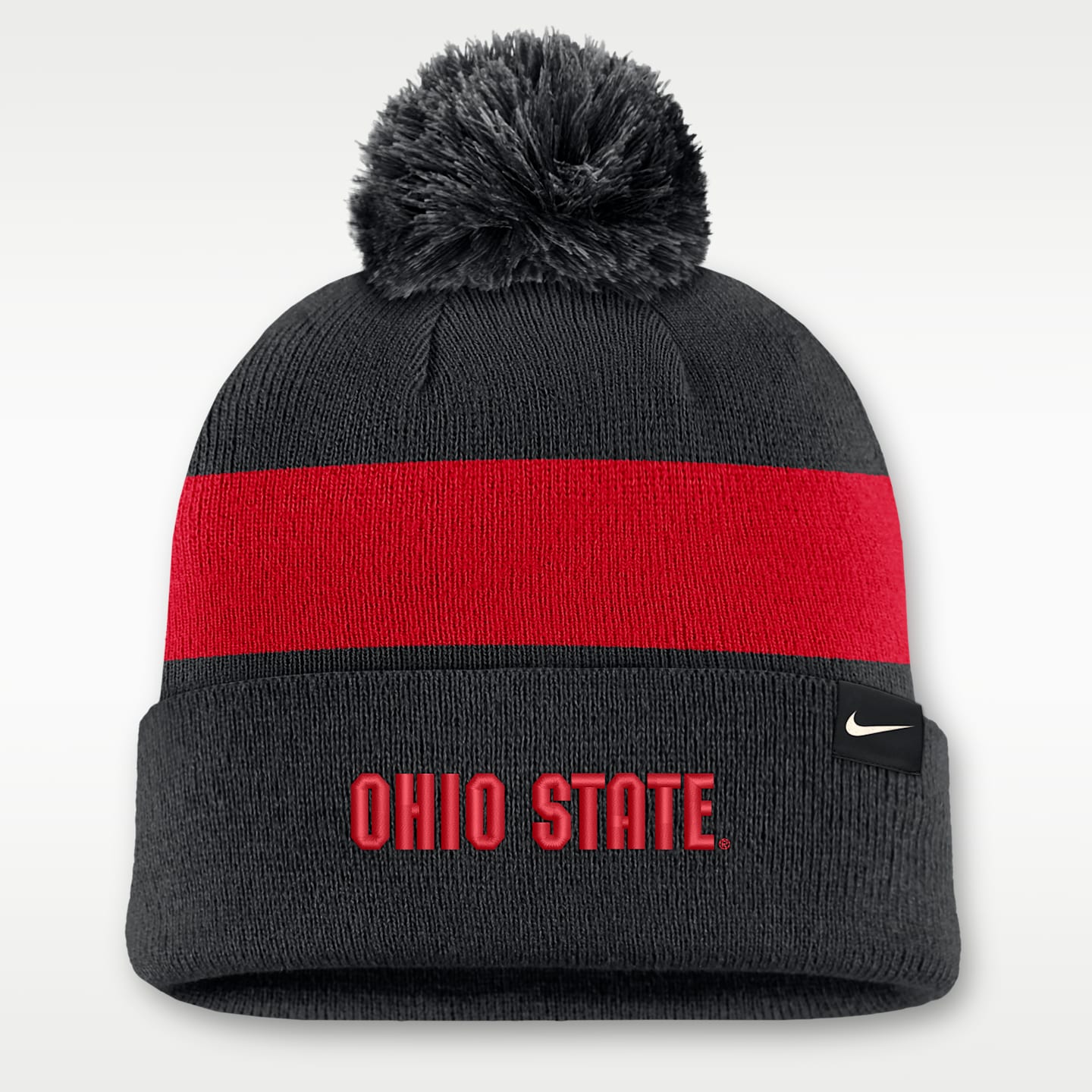 Мужская шапка-бини Nike Ohio State Peak с отворотом, цвет: Чёрный — фото 2