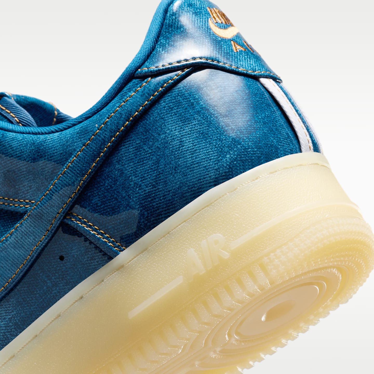 Мужские кроссовки Nike Air Force 1 Retro, цвет: Синий / Натуральный — фото 8