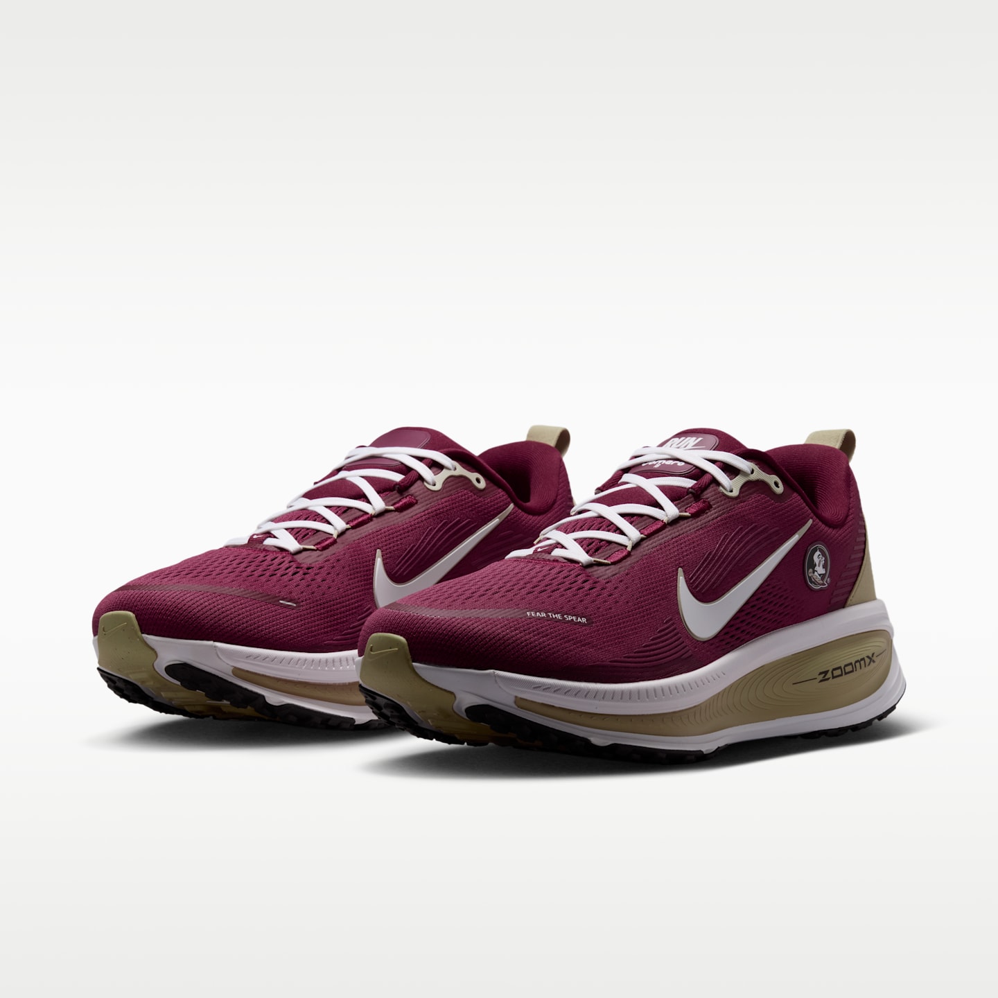Мужские кроссовки Nike College Vomero 18 (Florida State) Road Running, цвет: Малиновый / Золотой — фото 5