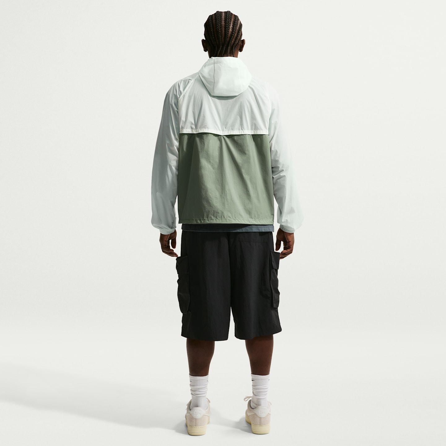 Мужская куртка Nike Windrunner на молнии с UV-защитой, без подкладки, цвет: Зелёный / Нефритовый — фото 5