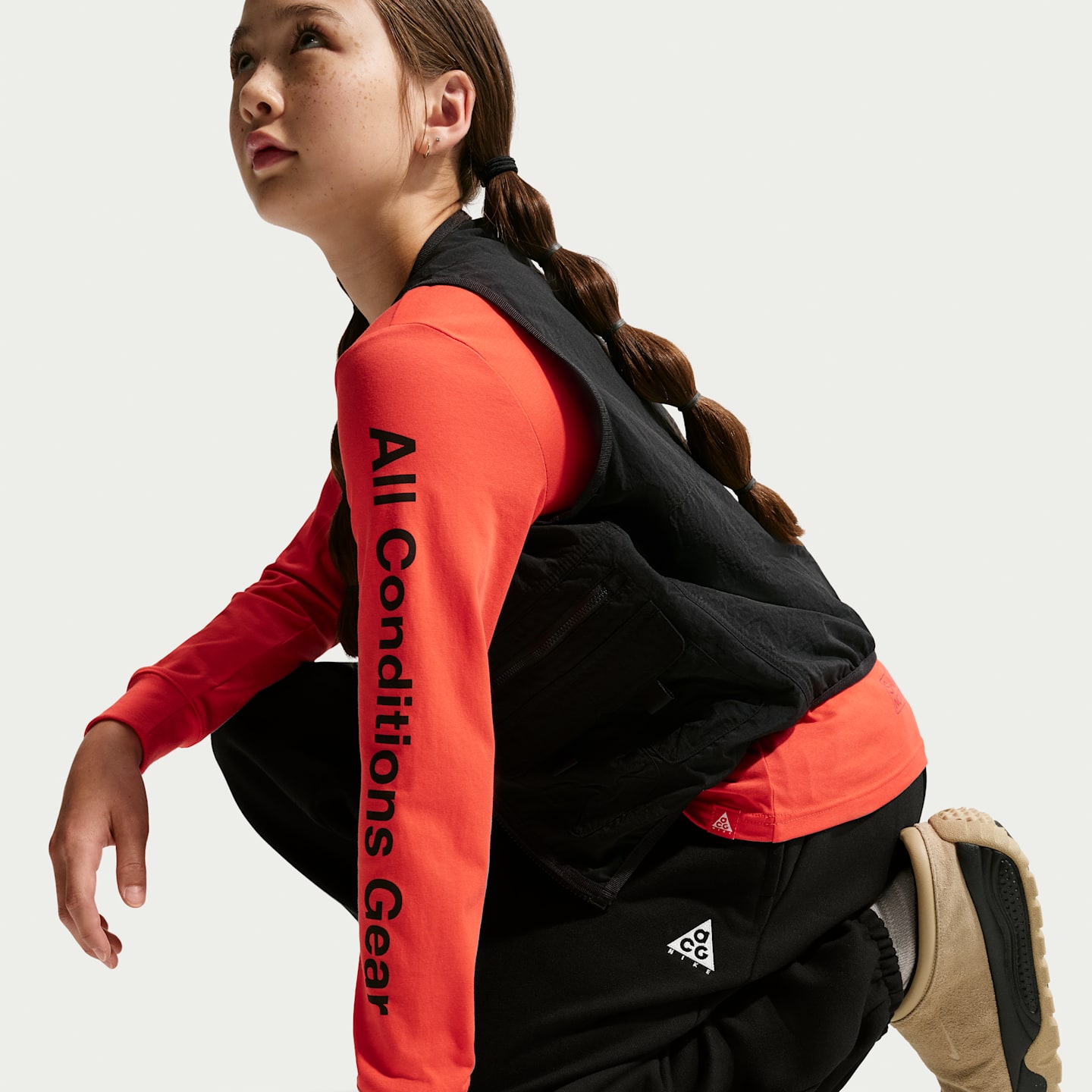 Детские флисовые брюки свободного кроя Nike ACG, цвет: Чёрный — фото 5