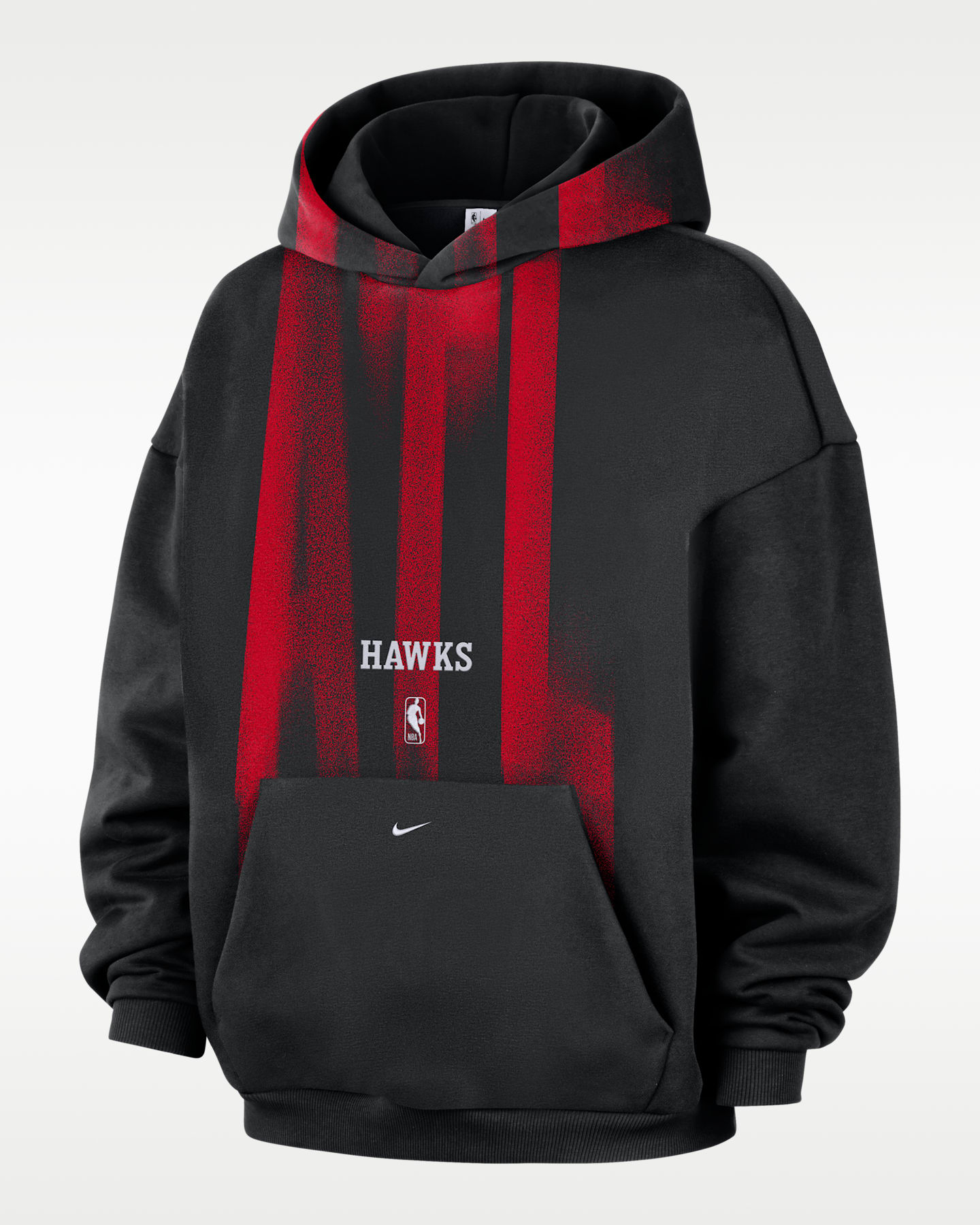 Мужское худи Nike Atlanta Hawks Standard Issue Therma-FIT Fleece Basketball, цвет: Чёрный / Белый — фото 4