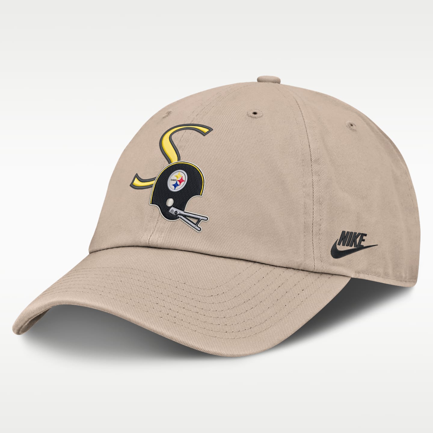Мужская регулируемая кепка Nike Pittsburgh Steelers Rewind Club NFL, цвет: Песочный — фото 1