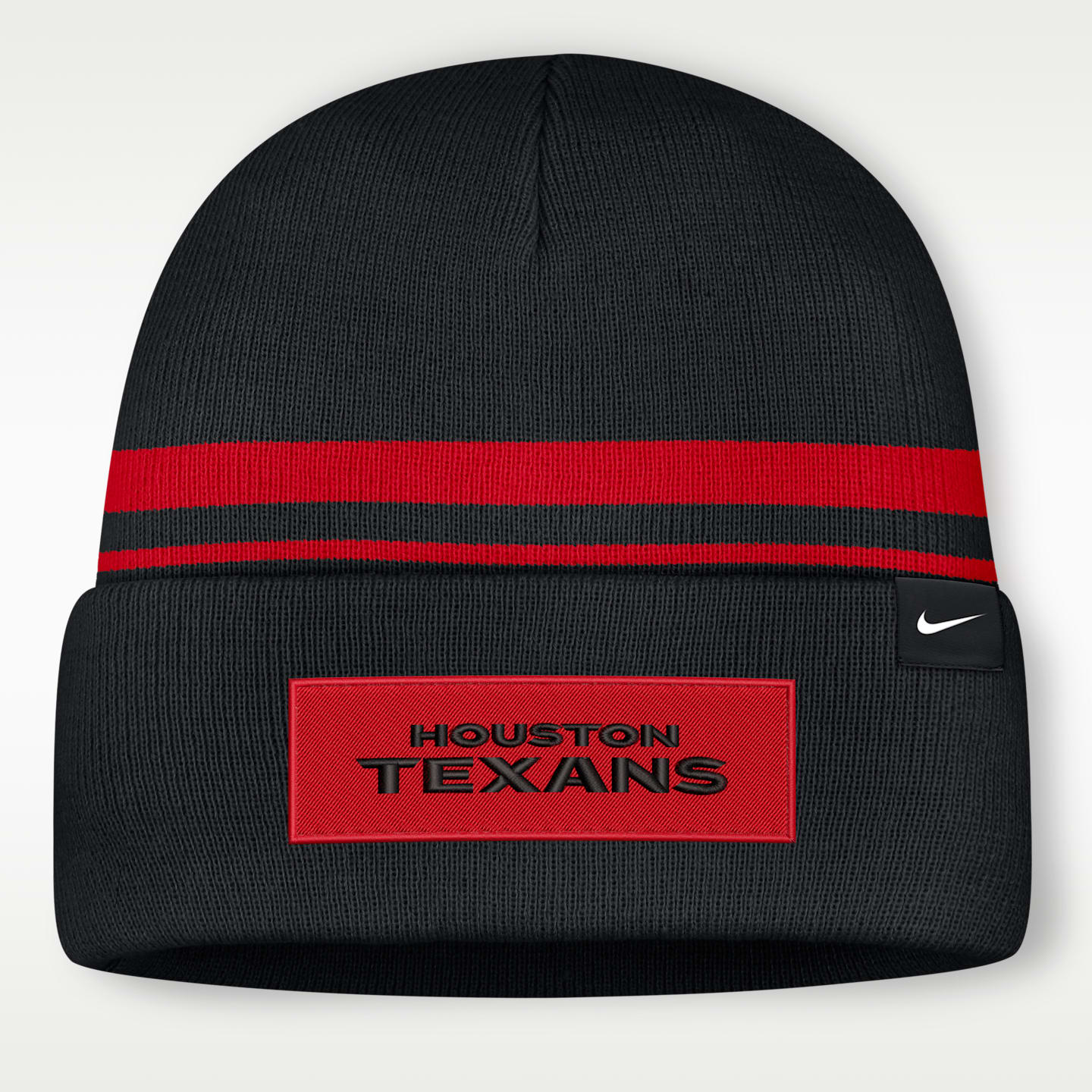 Мужская шапка бини Nike Houston Texans Primetime Utility NFL с отворотом, цвет: Чёрный — фото 2