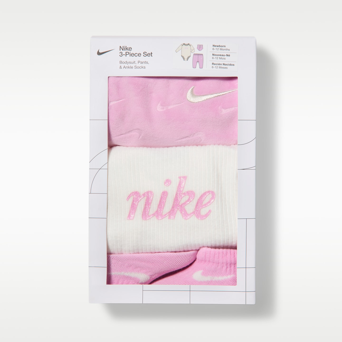 Nike Baby Dream Float 3-Piece Boxed Set, цвет: Розовый — фото 4