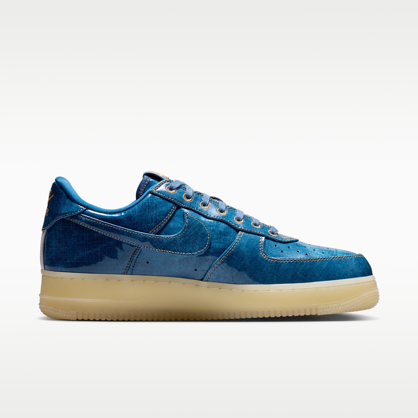 Мужские кроссовки Nike Air Force 1 Retro, цвет: Синий / Натуральный — фото 3