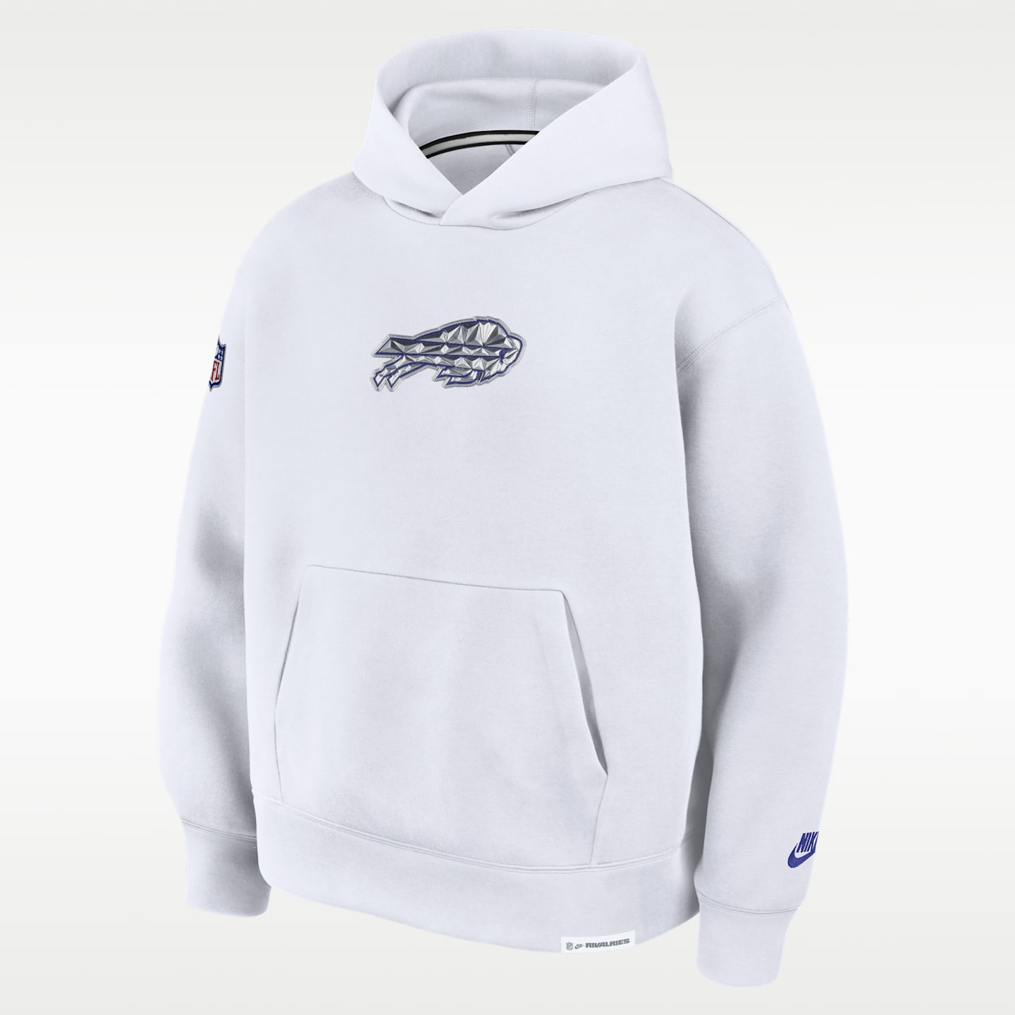 Мужское худи Nike Buffalo Bills Rivalries Collection Oversized Tech Fleece NFL, цвет: Белый — фото 9