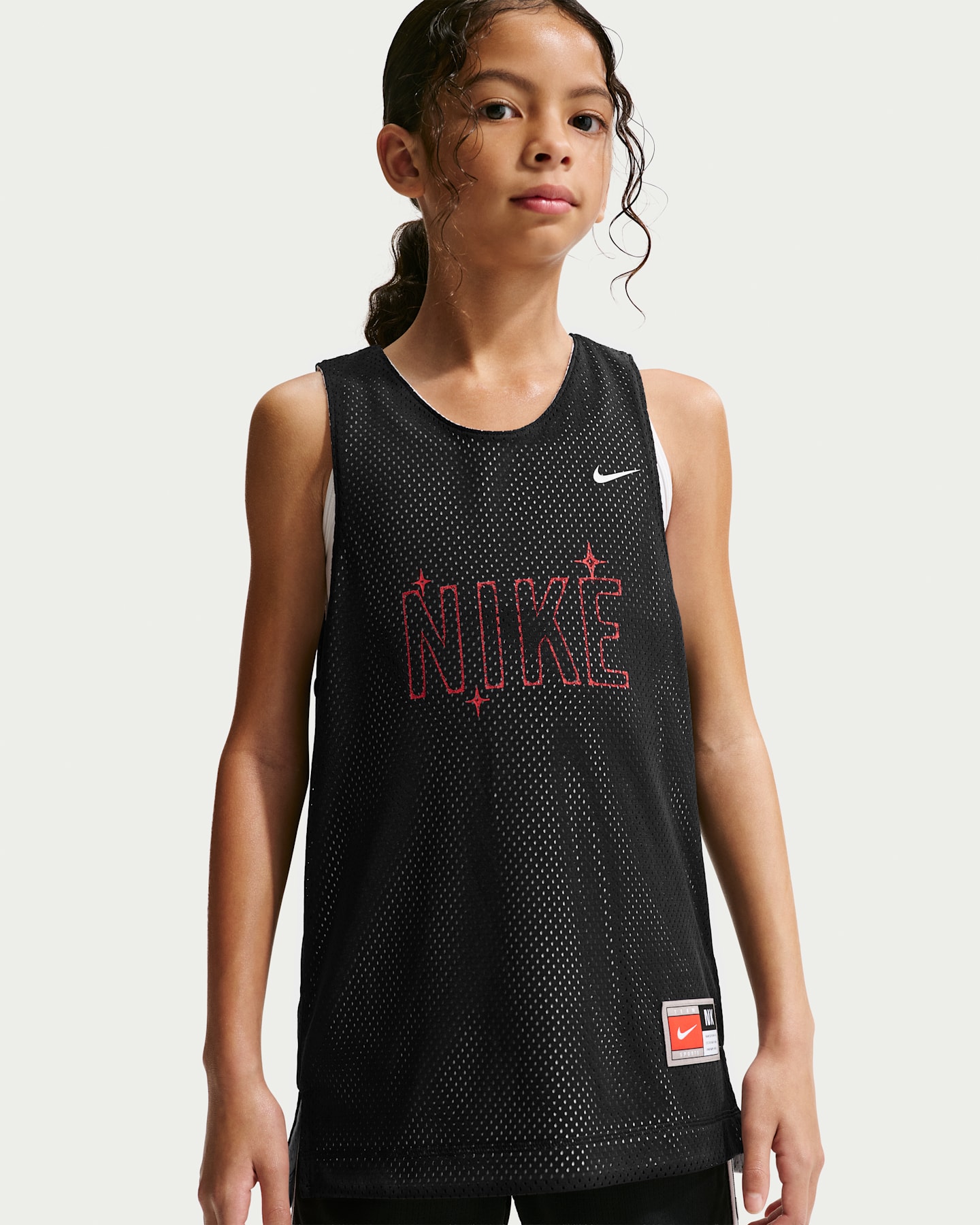 Детский топ Nike Sportswear Dri-FIT Basketball Jersey, цвет: Чёрный / Белый — фото 7