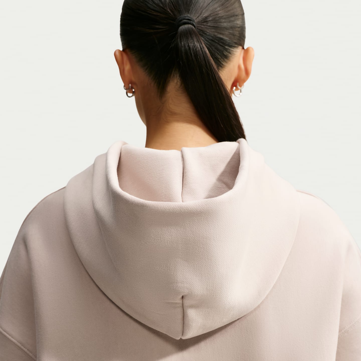Женское худи Nike Studio Fleece Heavyweight оверсайз, цвет: Кремовый / Молочный — фото 6
