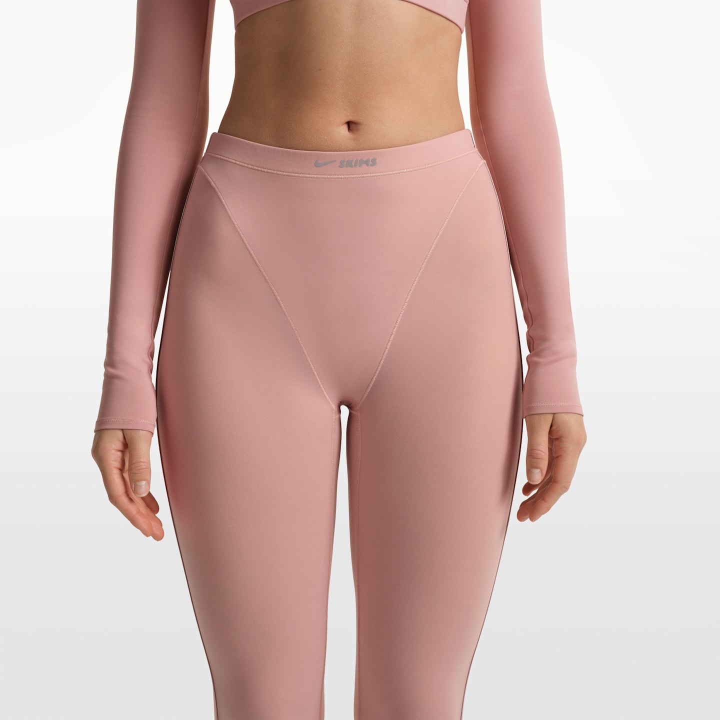 Женские легинсы NikeSKIMS Weightless Layers с высокой талией и V-образной вставкой, цвет: Nskm Himalayan — фото 2