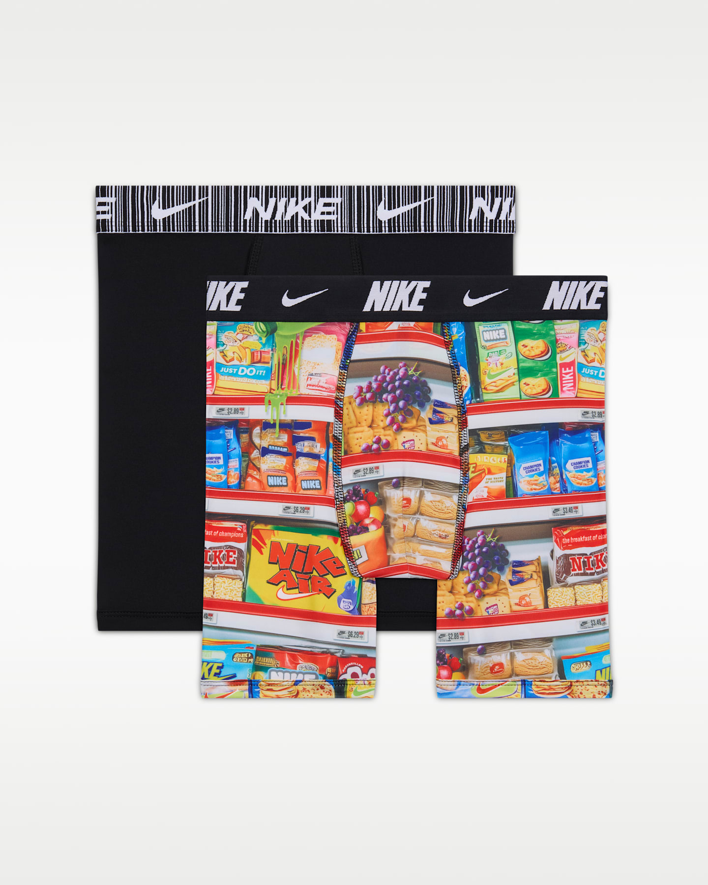 Детские длинные боксёры Nike Dri-FIT с принтом, 2 шт, цвет: Чёрный — фото 4
