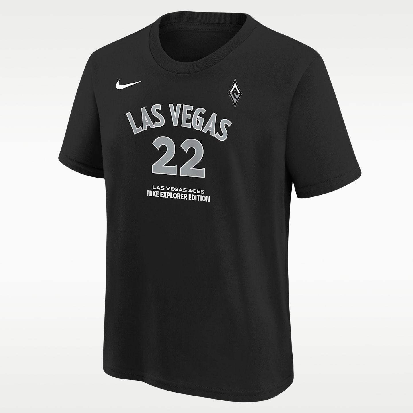 Детская футболка Nike WNBA A'Ja Wilson Las Vegas Aces Explorer Edition, цвет: Чёрный — фото 1